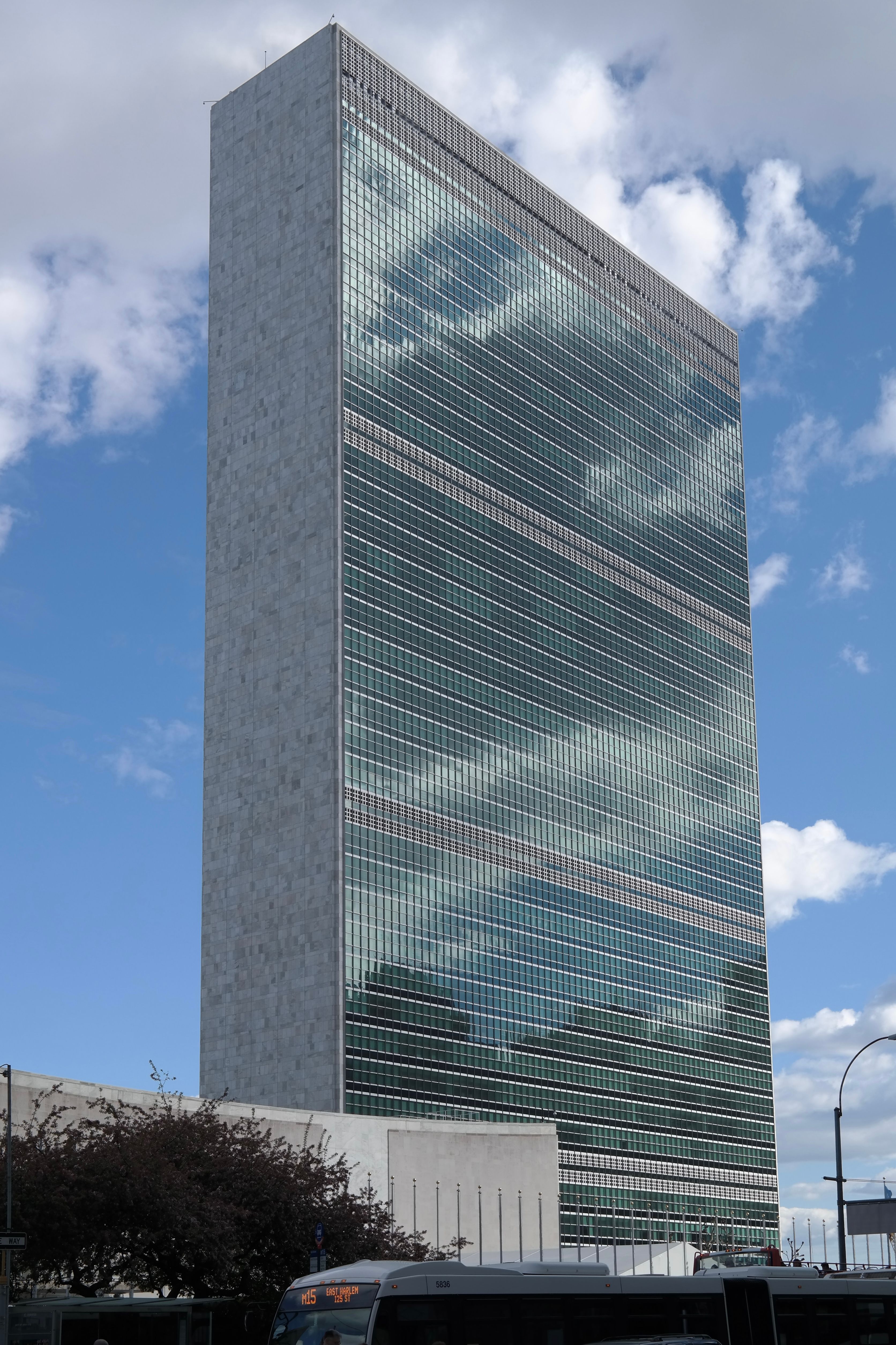 The 39-story Secretariat Building at UN Headquarters.