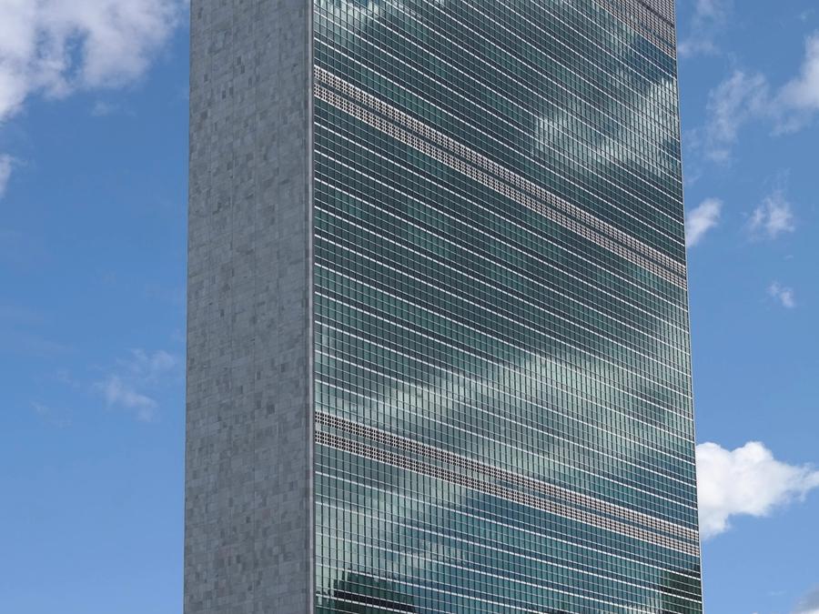 The 39-story Secretariat Building at UN Headquarters.