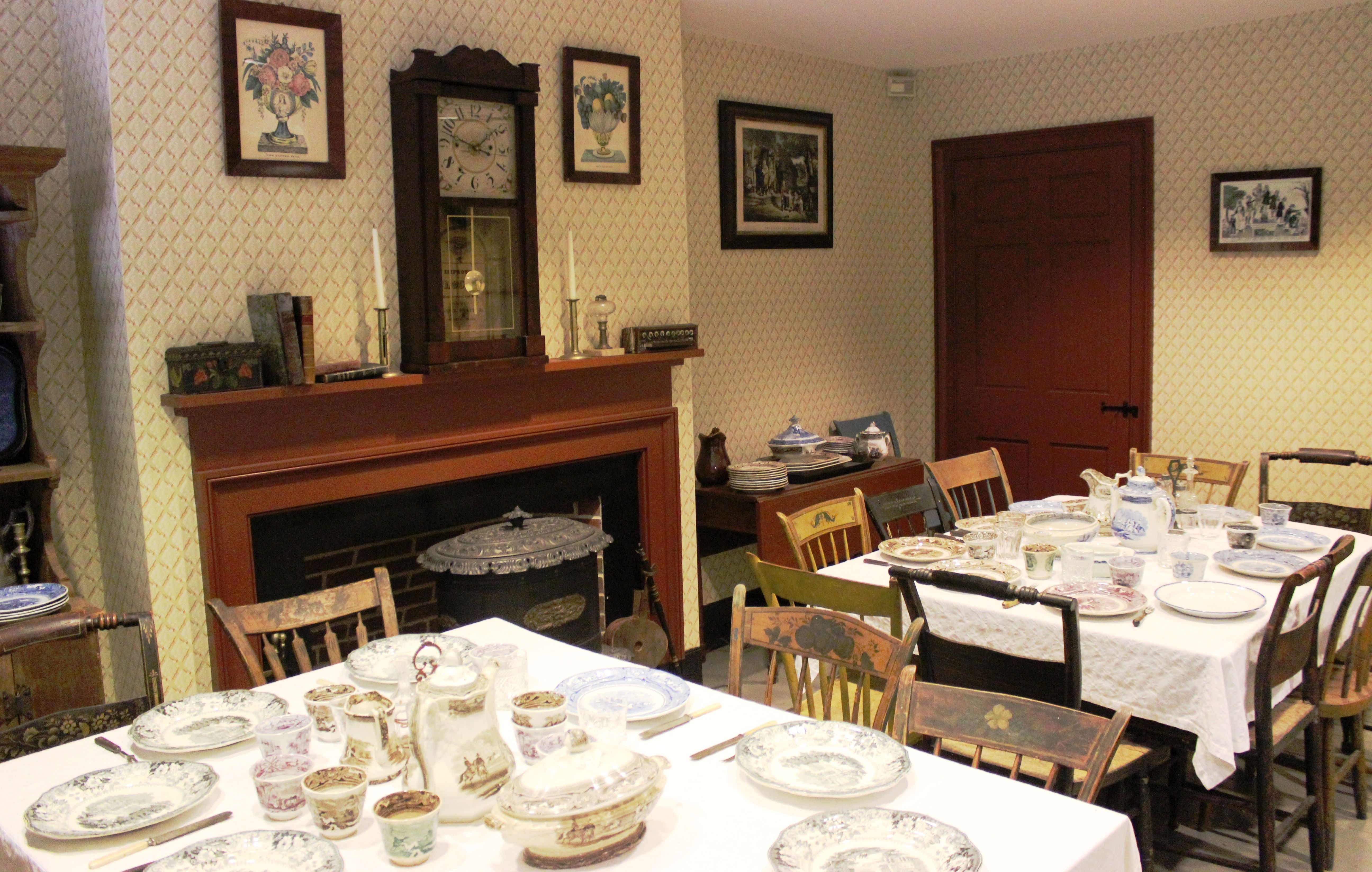 A restored 19th-century boardinghouse room at the Mill Girls and Immigrants exhibit.
