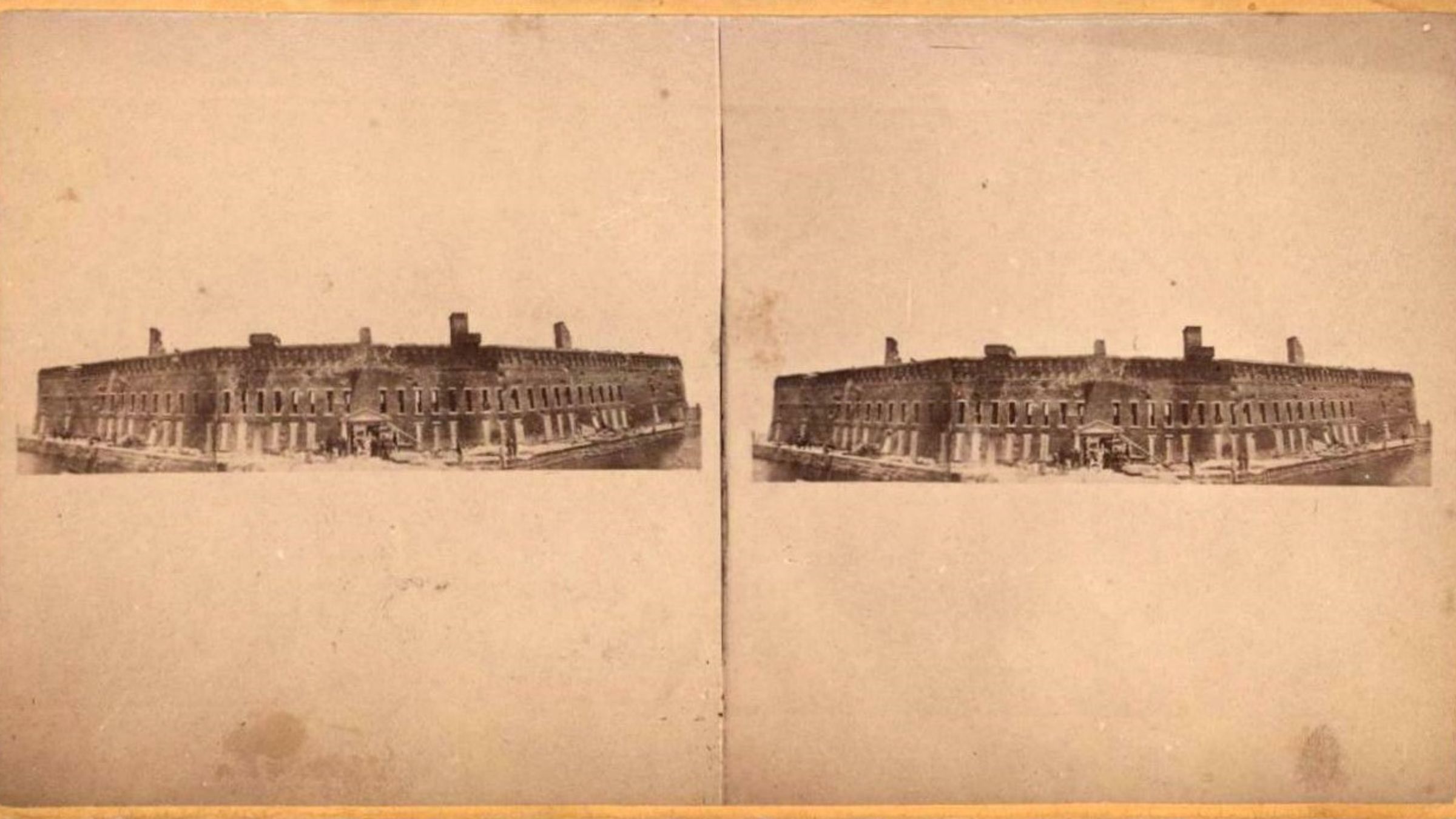 Fort Sumter in Charleston Harbor, photographed in 1861.