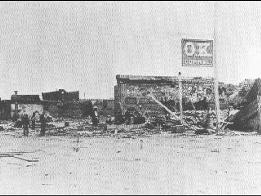 An 1882 photograph documenting a fire in Tombstone.