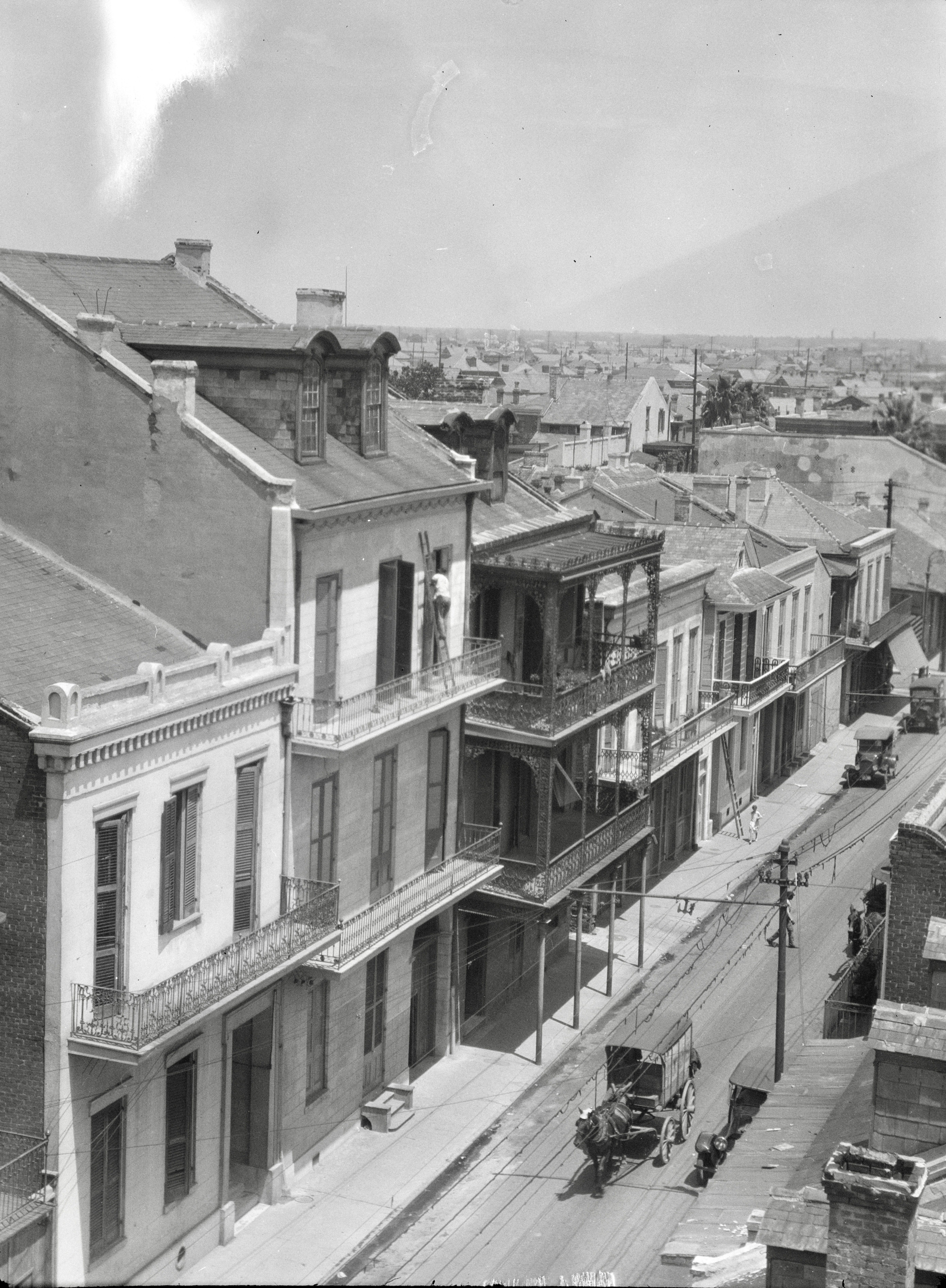 A 1920s photograph of Royal Street in the French Quarter.