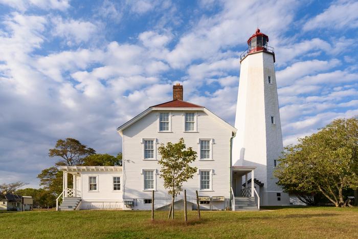 Sandy Hook Lighthouse, the oldest continuously operating lighthouse in the United States.