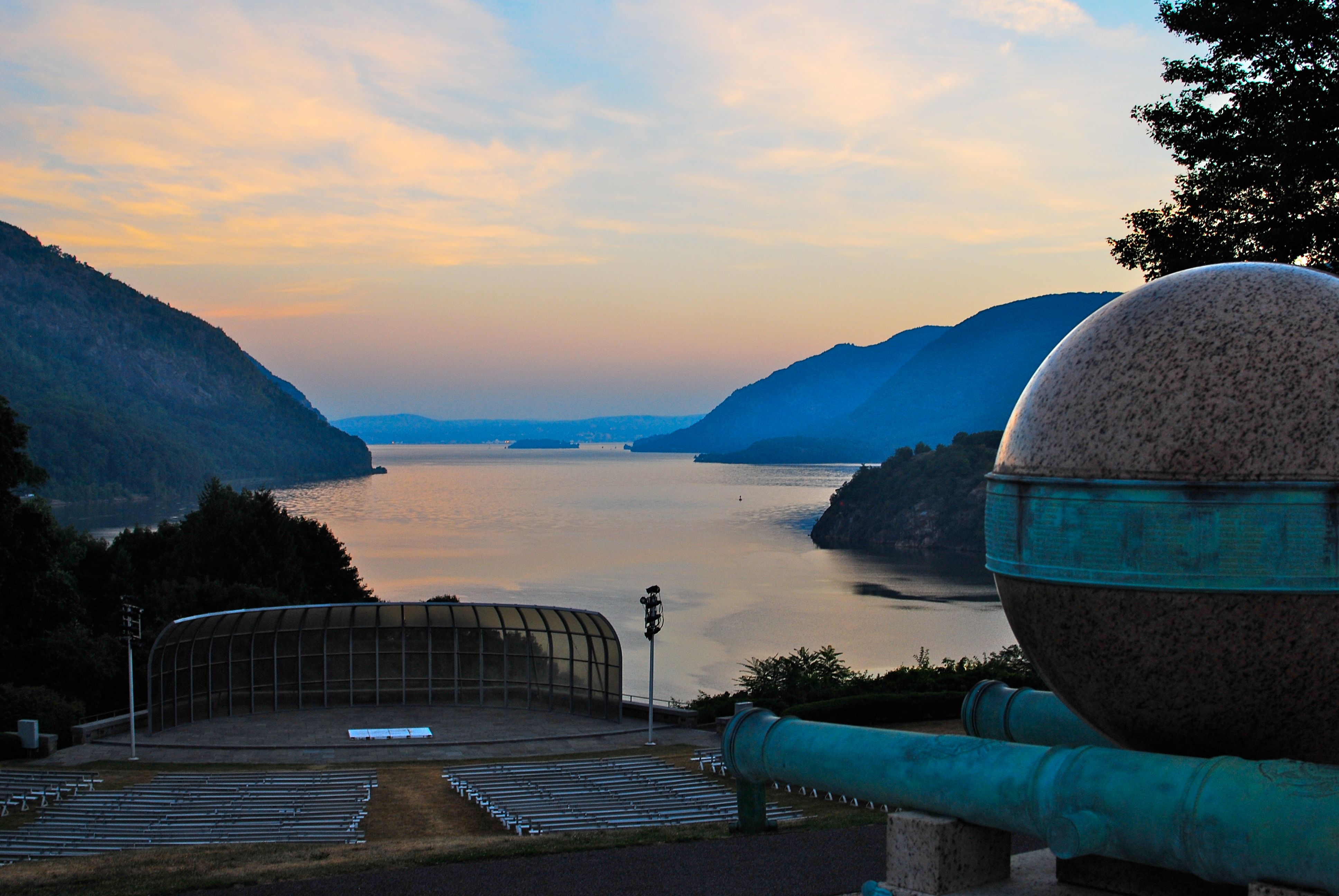 A dawn view of the Hudson River from Trophy Point at West Point.