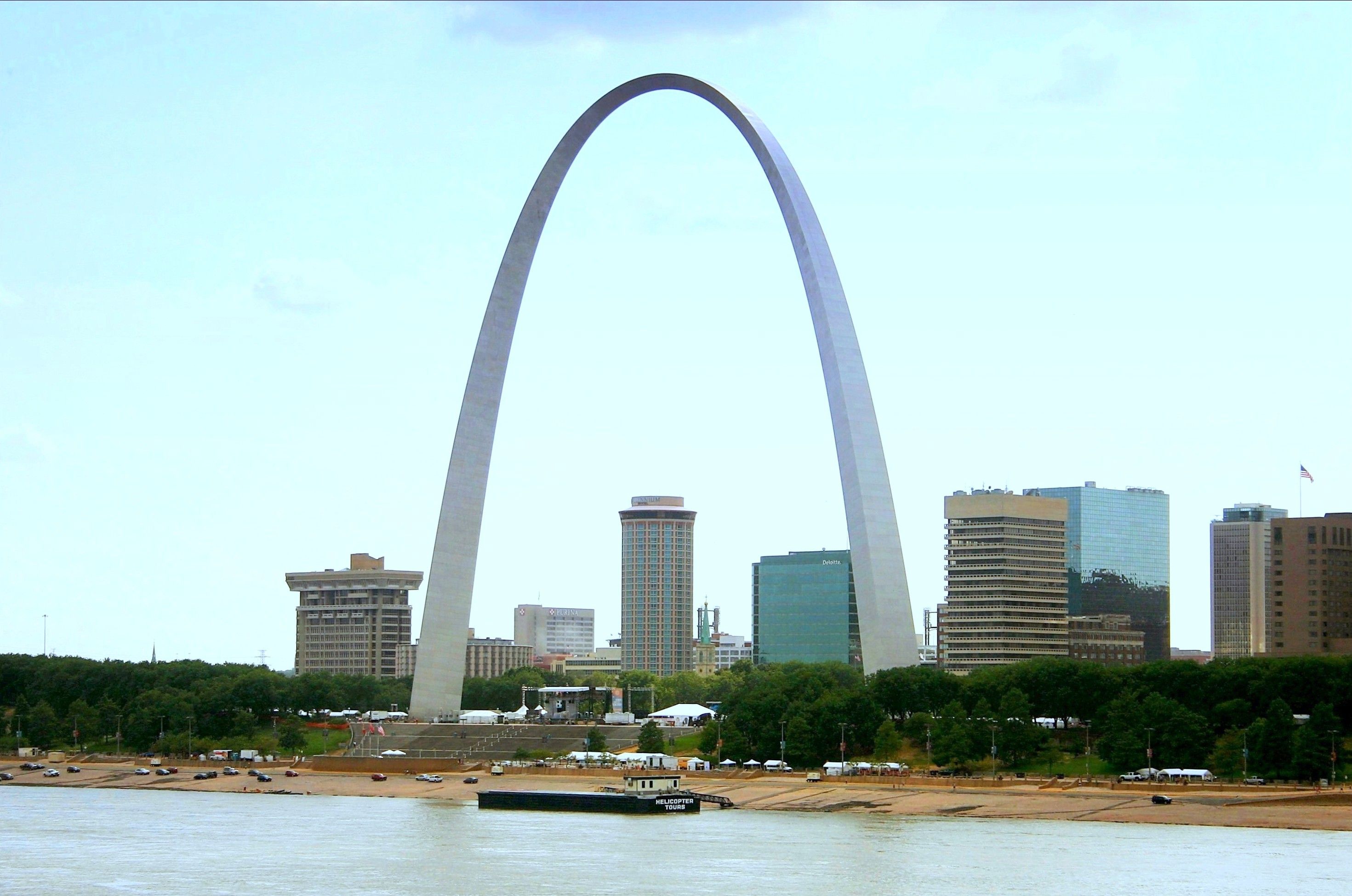 The Gateway Arch rising above downtown St. Louis.