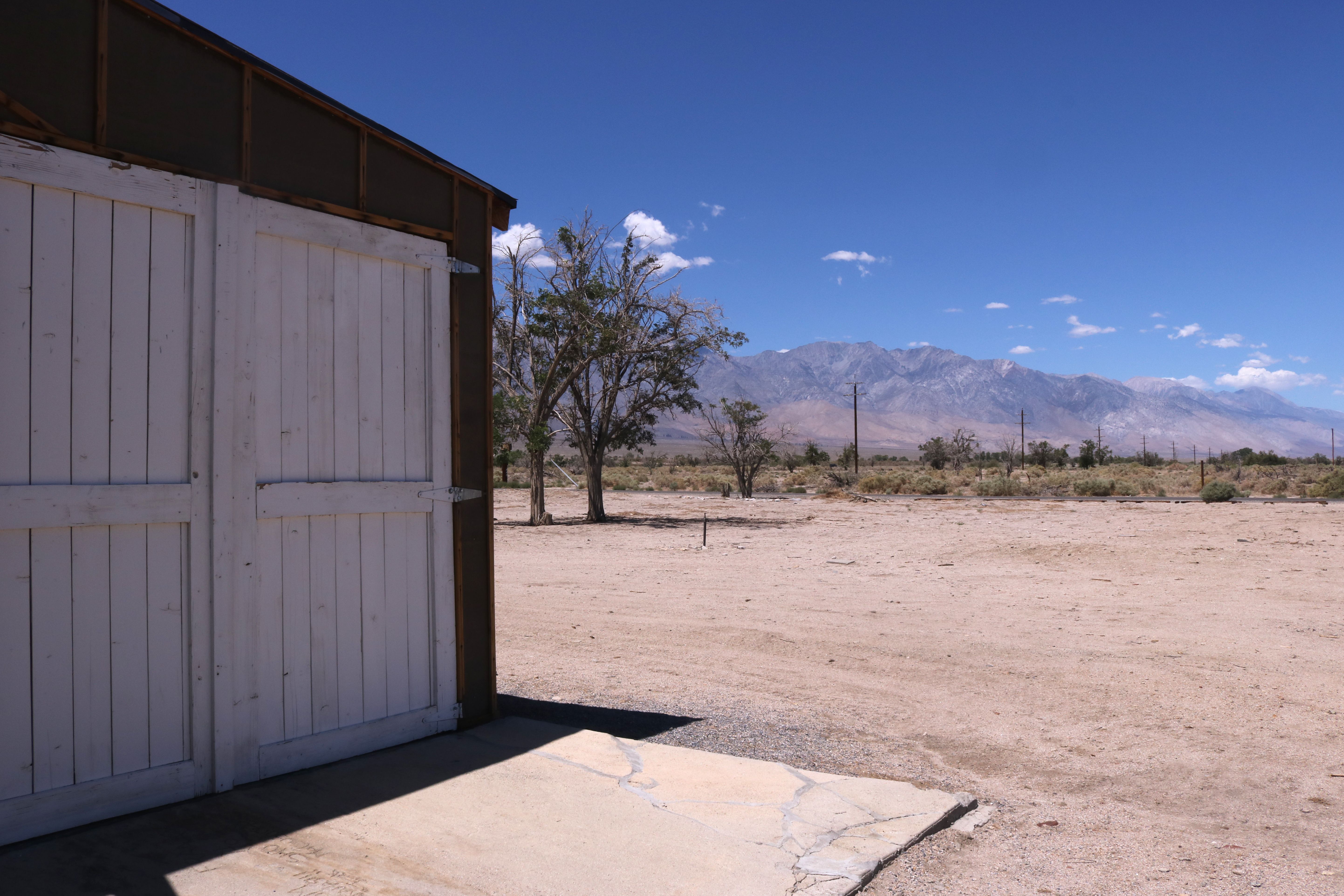 Reconstructed barracks at the Manzanar National Historic Site.