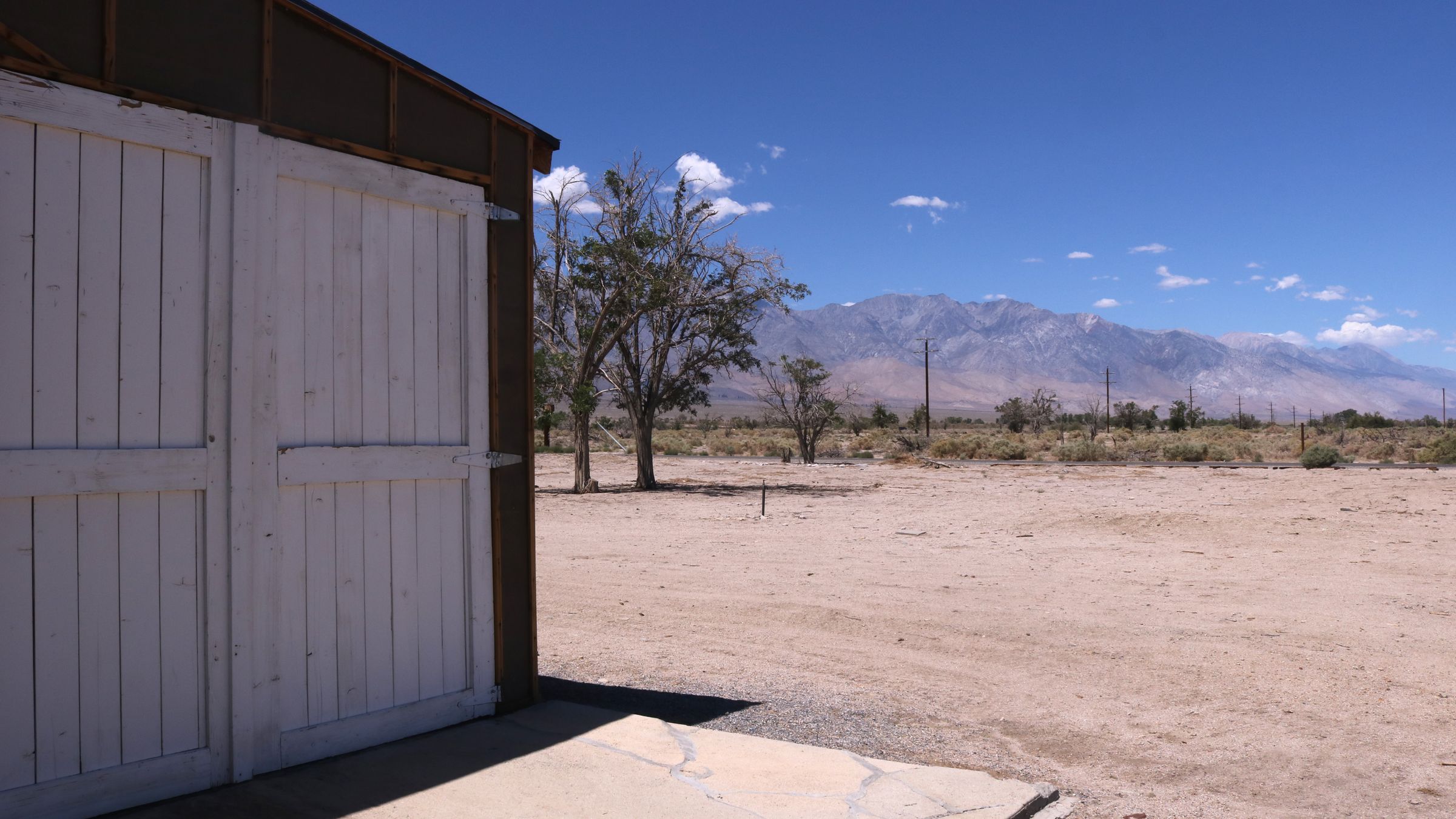 Reconstructed barracks at the Manzanar National Historic Site.