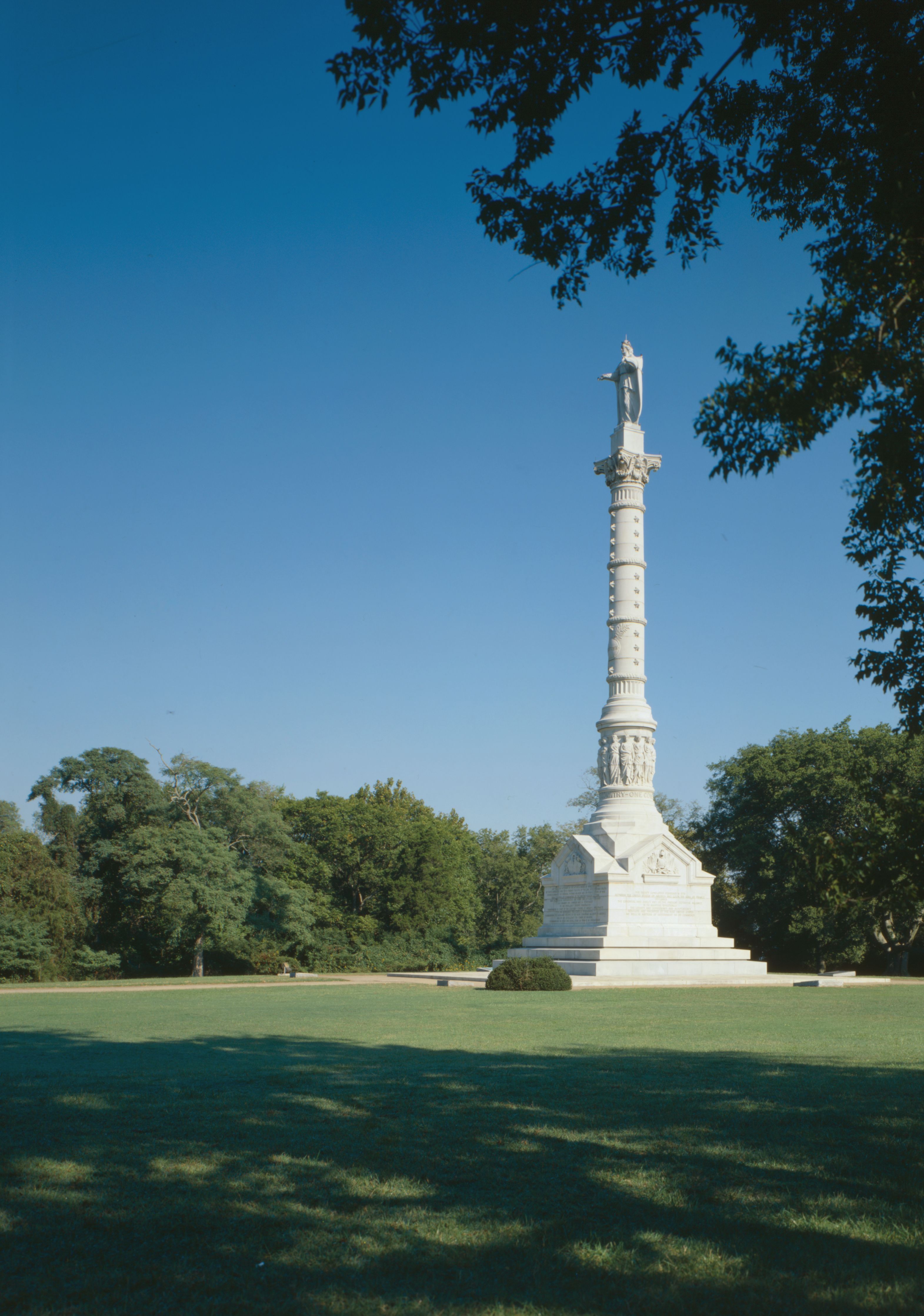 The Yorktown Victory Monument commemorating the 1781 siege.