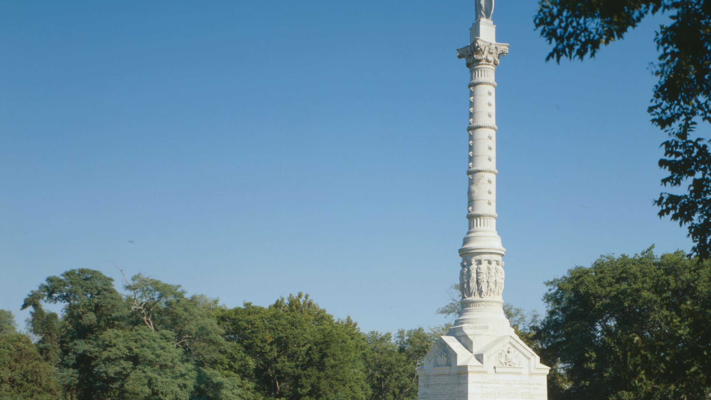 The Yorktown Victory Monument commemorating the 1781 siege.