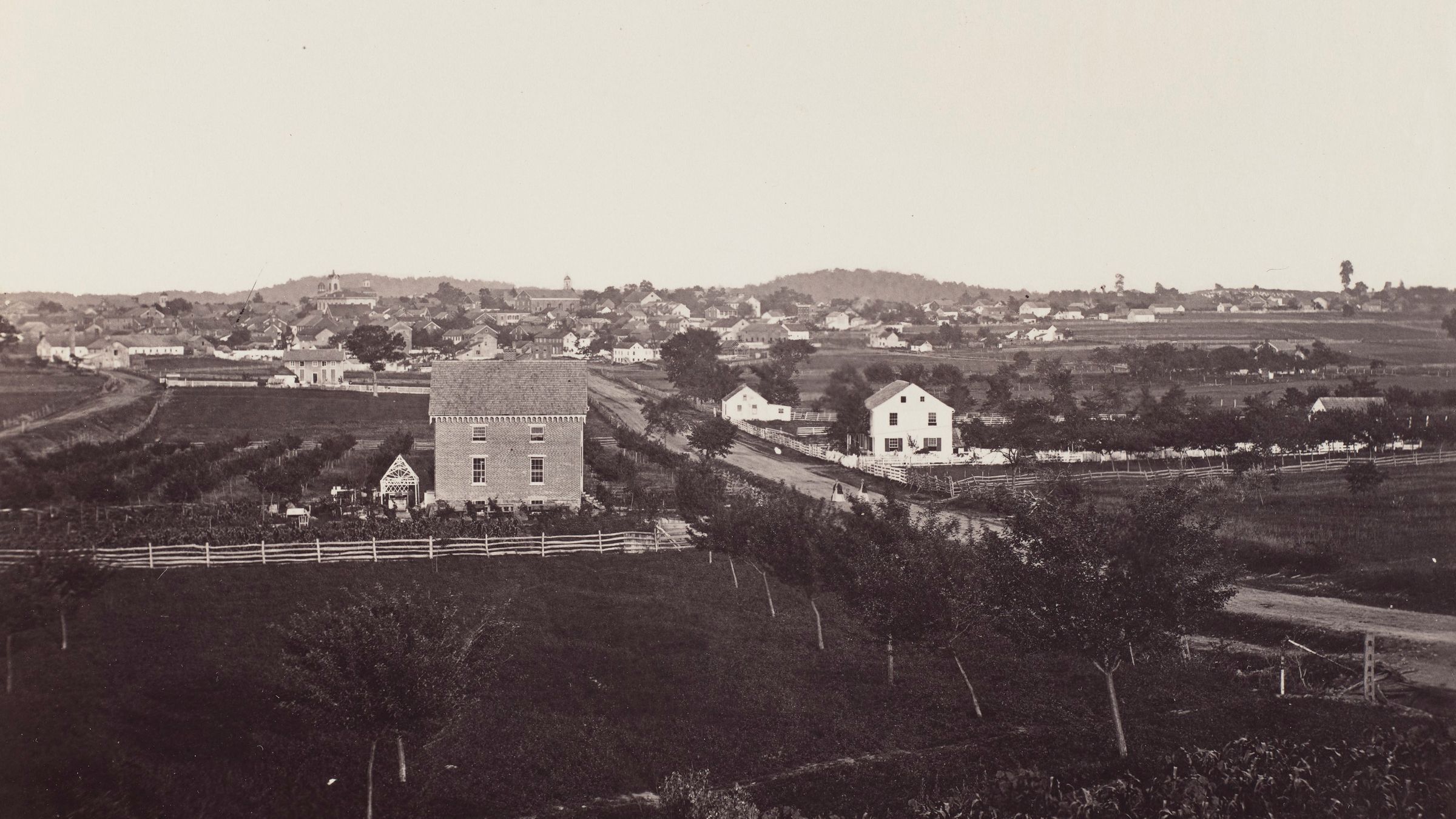 View of Gettysburg from the west, 1863.
