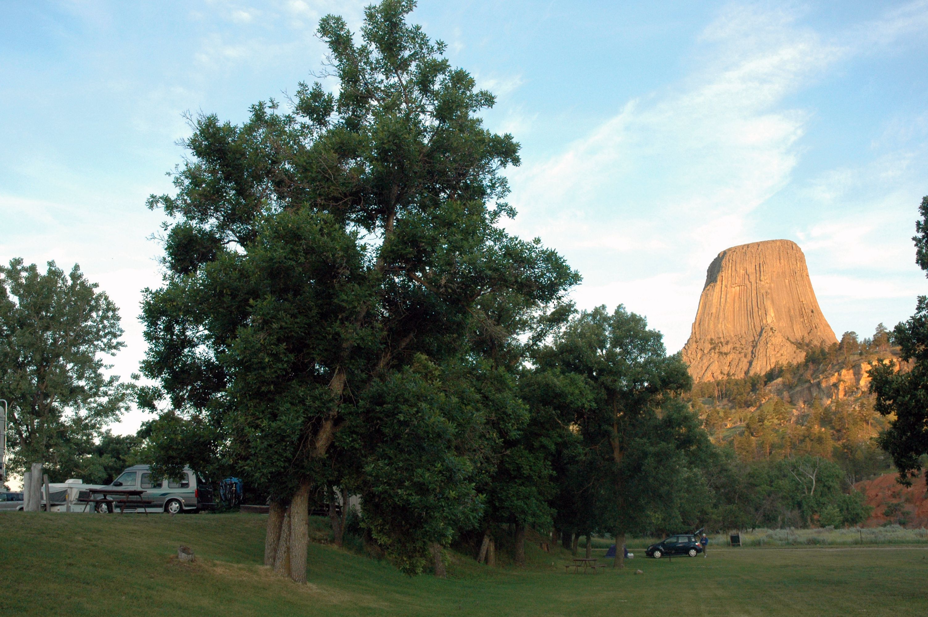 Devils Tower at sunrise.