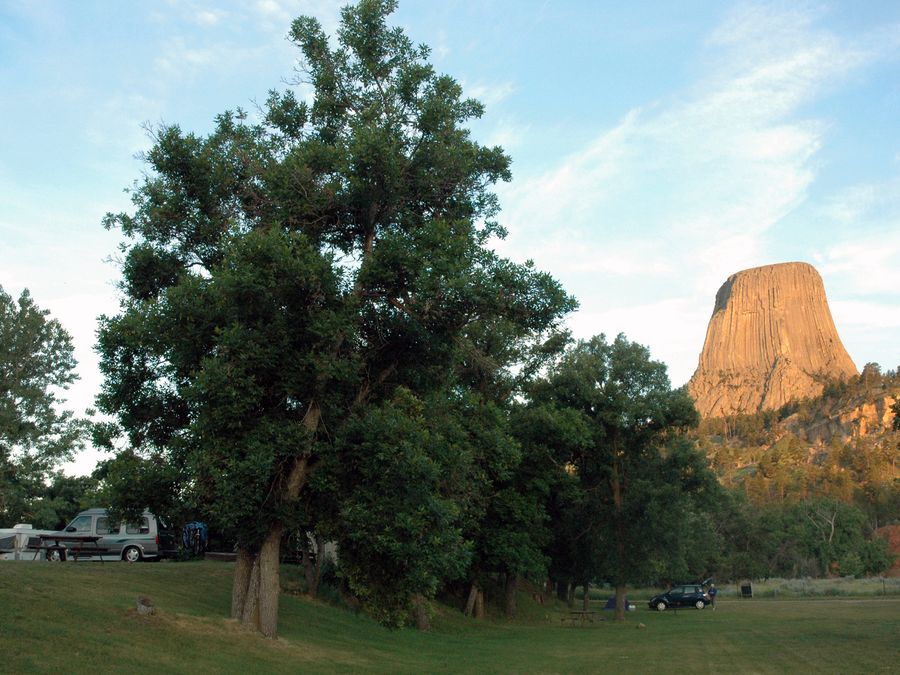 Devils Tower at sunrise.