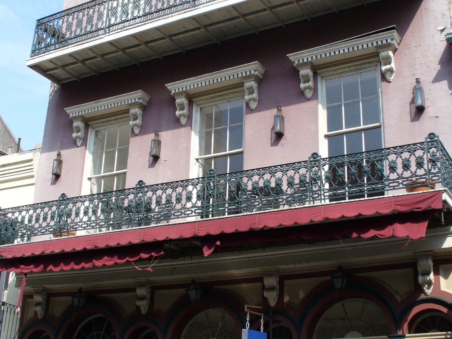 Cast-iron balconies on Royal Street in the French Quarter.