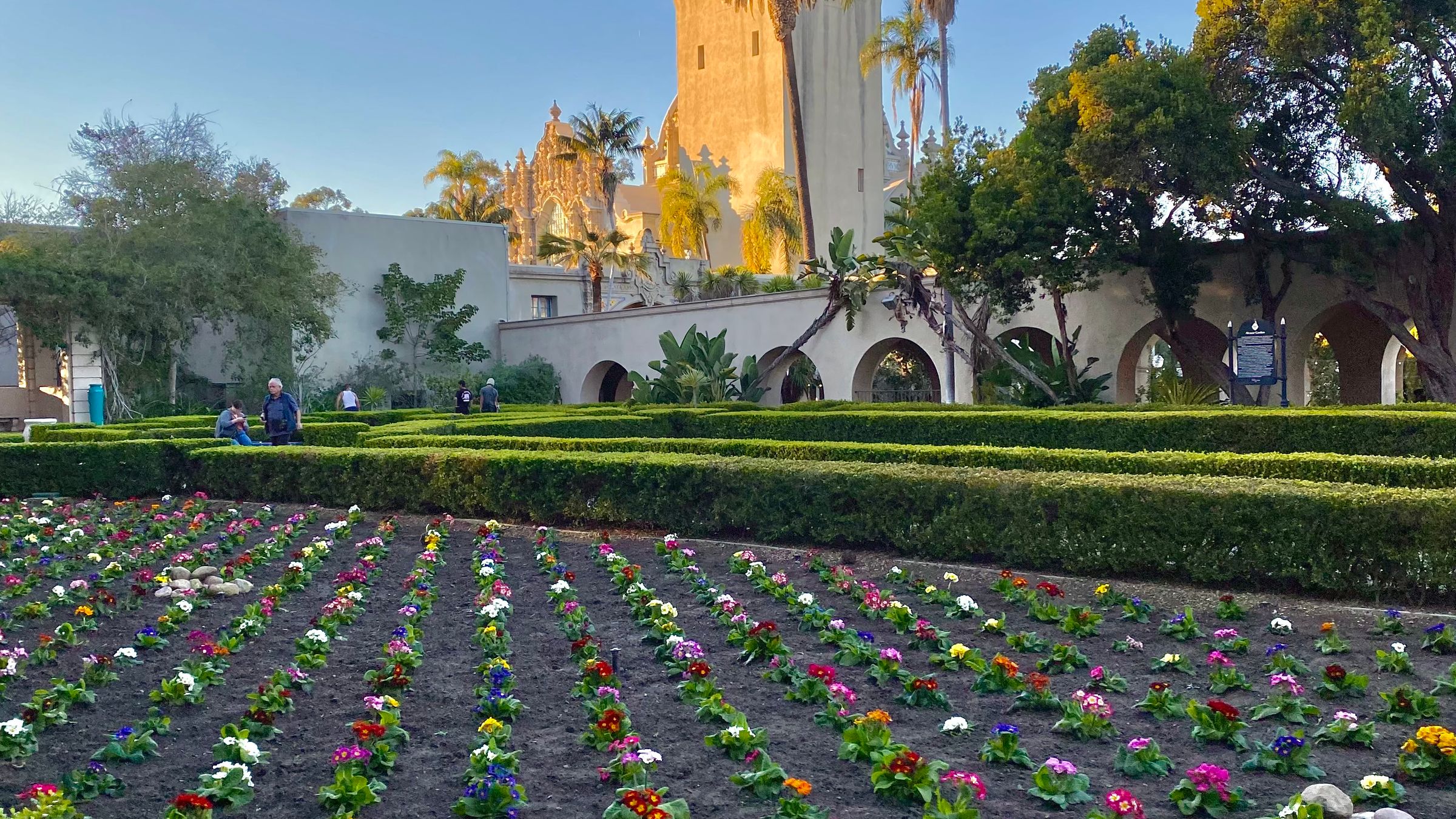 The California Tower and gardens at Balboa Park in San Diego.