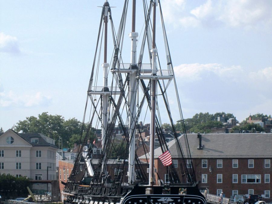 USS Constitution berthed at the Charlestown Navy Yard.
