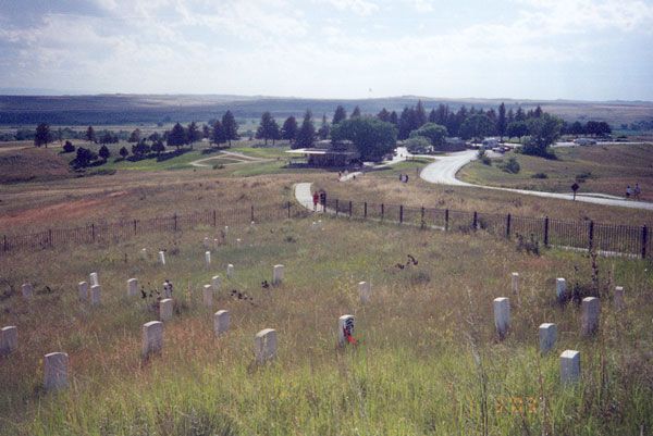 The national cemetery at Little Bighorn Battlefield.