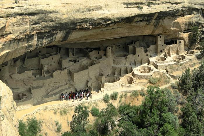 Cliff Palace, the largest cliff dwelling in North America, at Mesa Verde.