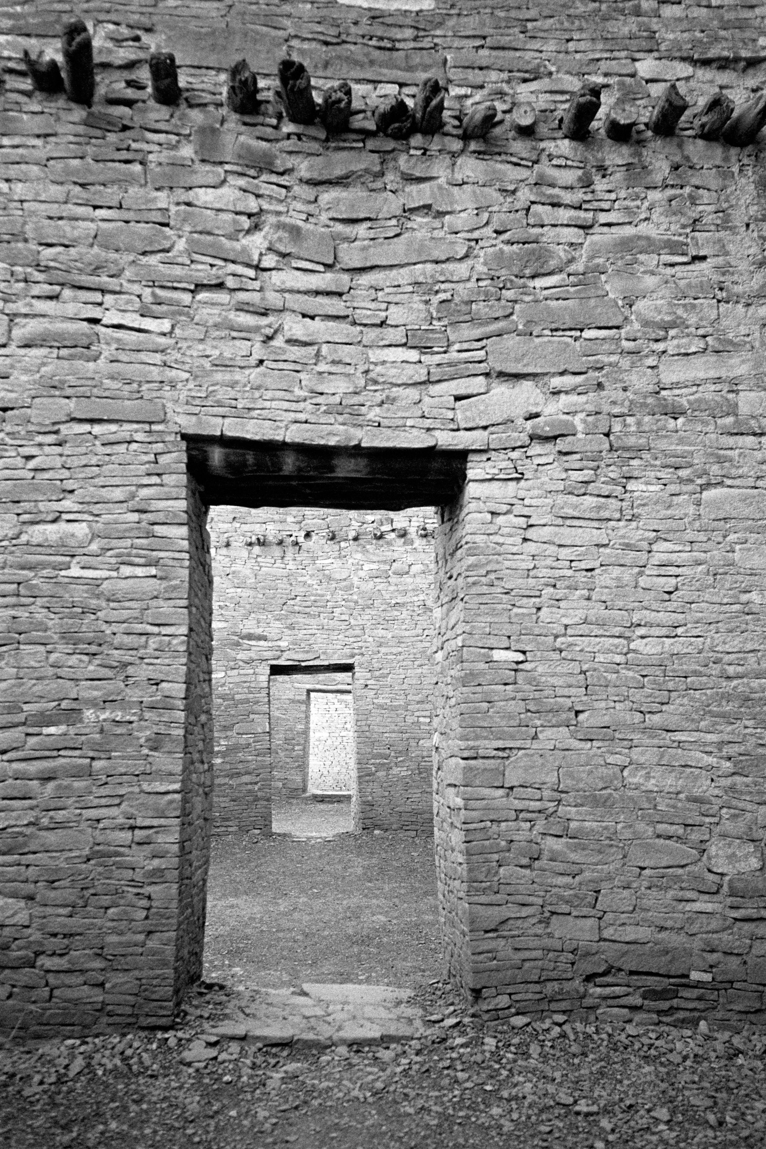 The ruins of Pueblo Bonito at Chaco Canyon.