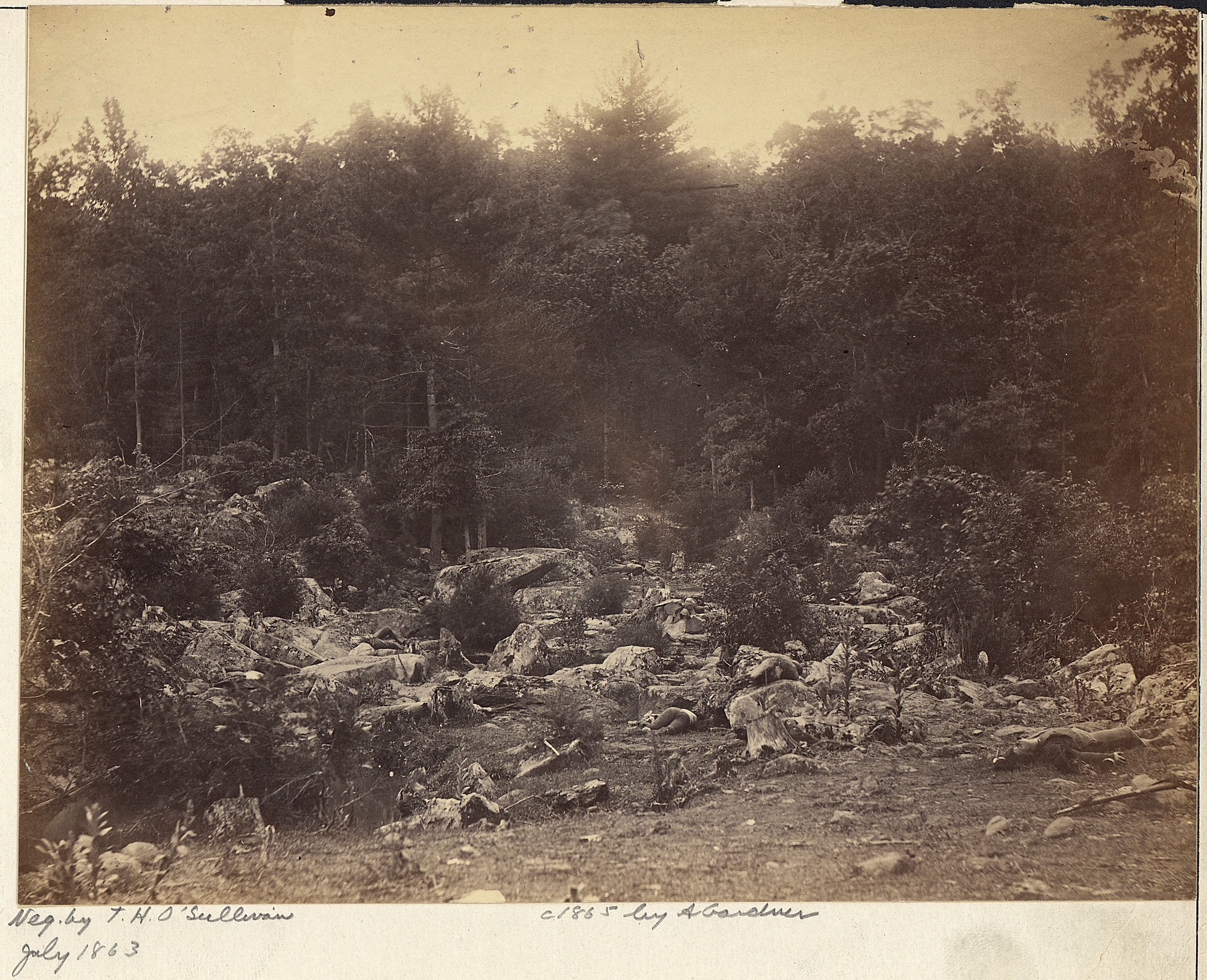 The Slaughter Pen at Gettysburg Battlefield.