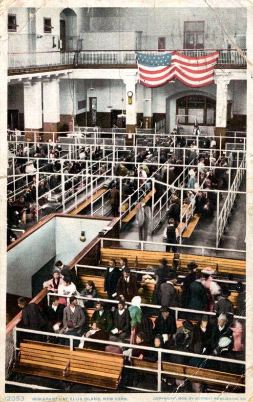 Immigrants at Ellis Island, New York.