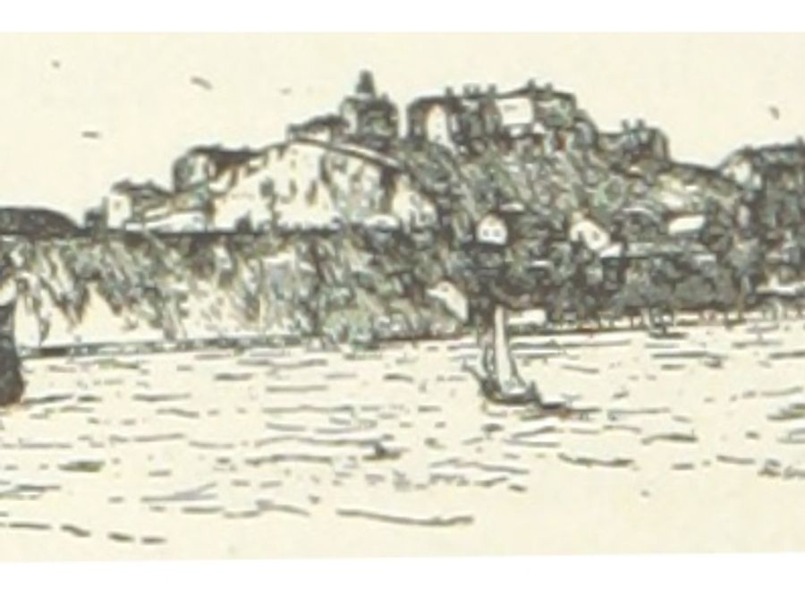 An 1891 illustration of Alcatraz Island in San Francisco Bay.