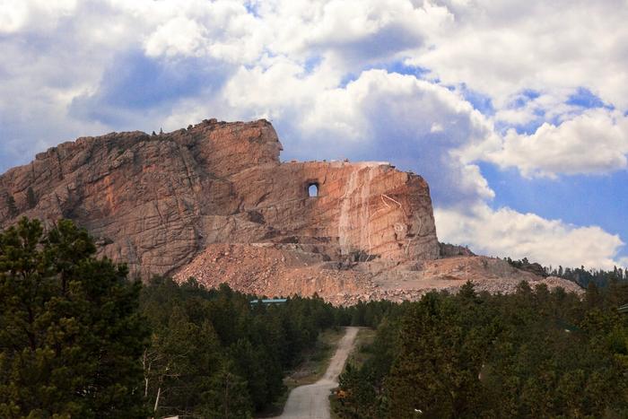 The Crazy Horse Memorial mountain carving in the Black Hills of South Dakota.