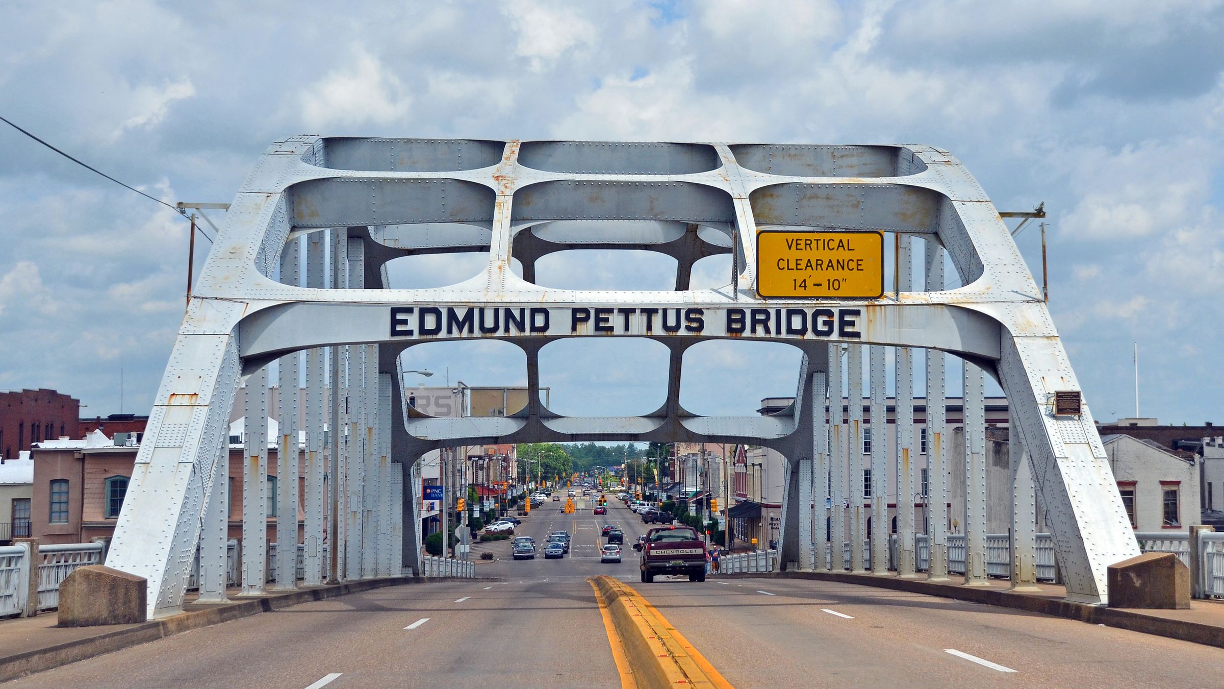 The Edmund Pettus Bridge spanning the Alabama River at Selma.