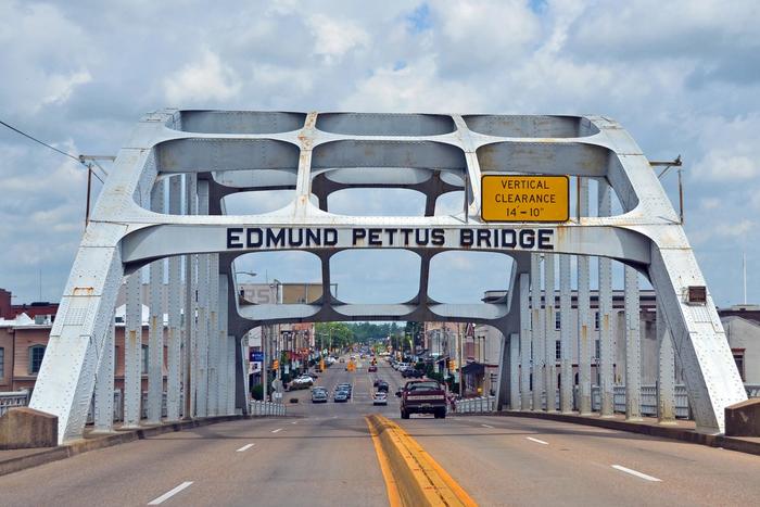 The Edmund Pettus Bridge spanning the Alabama River at Selma.