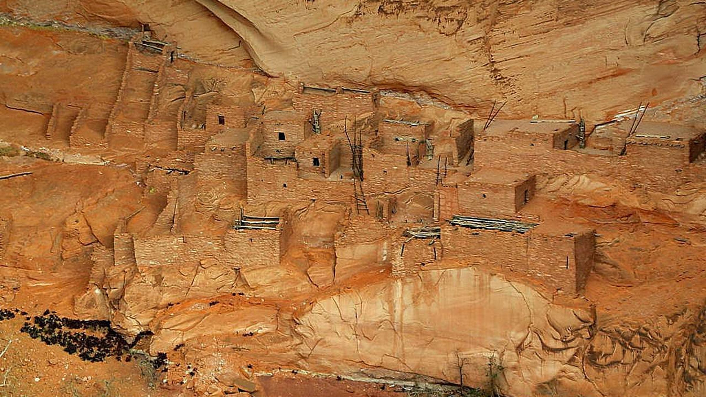The Betatakin cliff dwelling tucked into a sandstone alcove at Navajo National Monument.