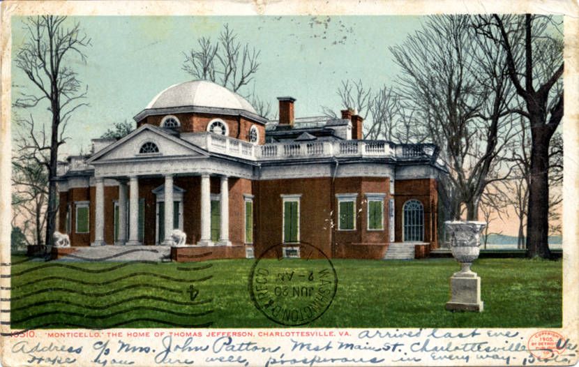 Monticello, the home of Thomas Jefferson.