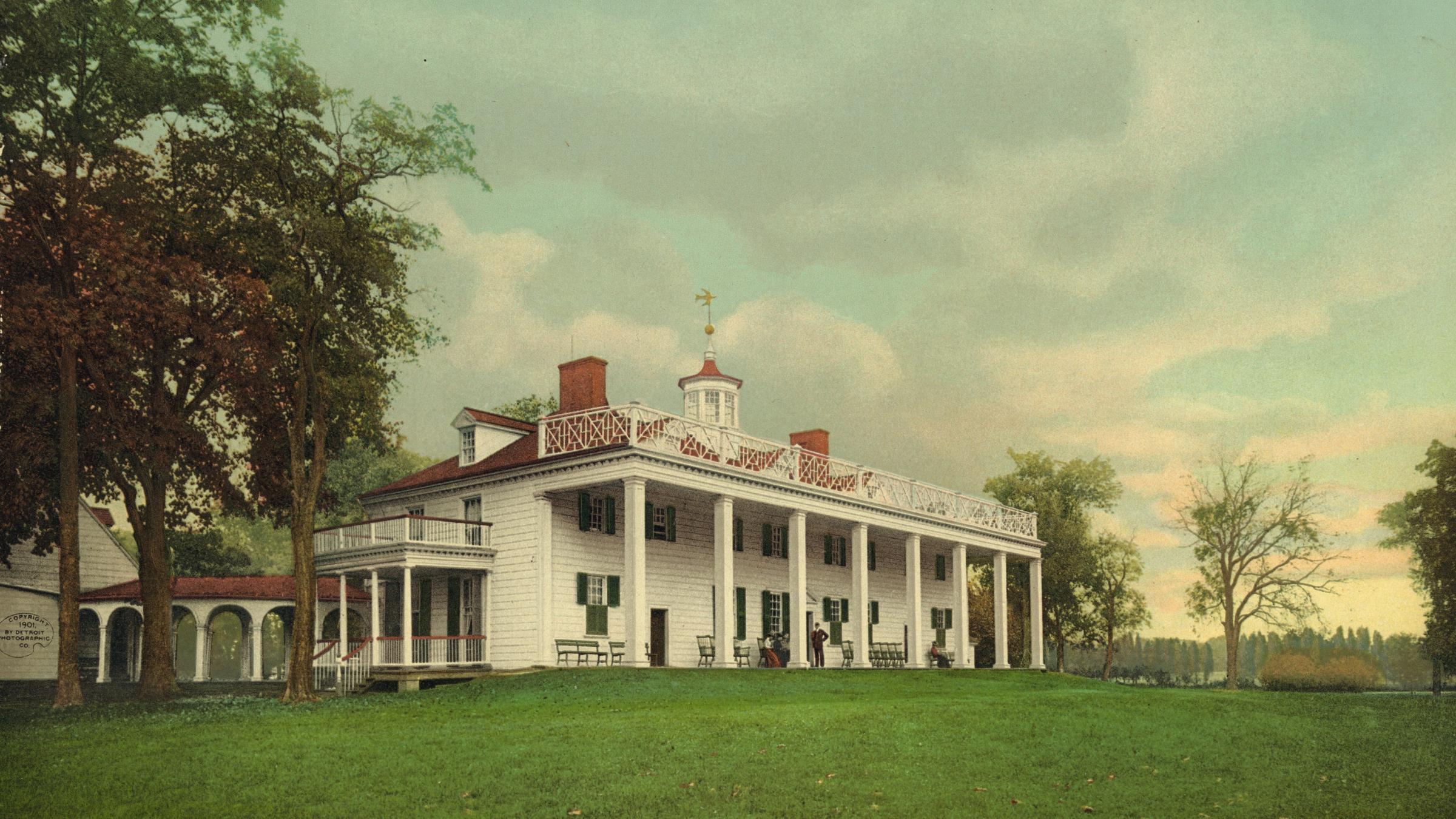 The mansion at Mount Vernon, George Washington's estate on the Potomac.