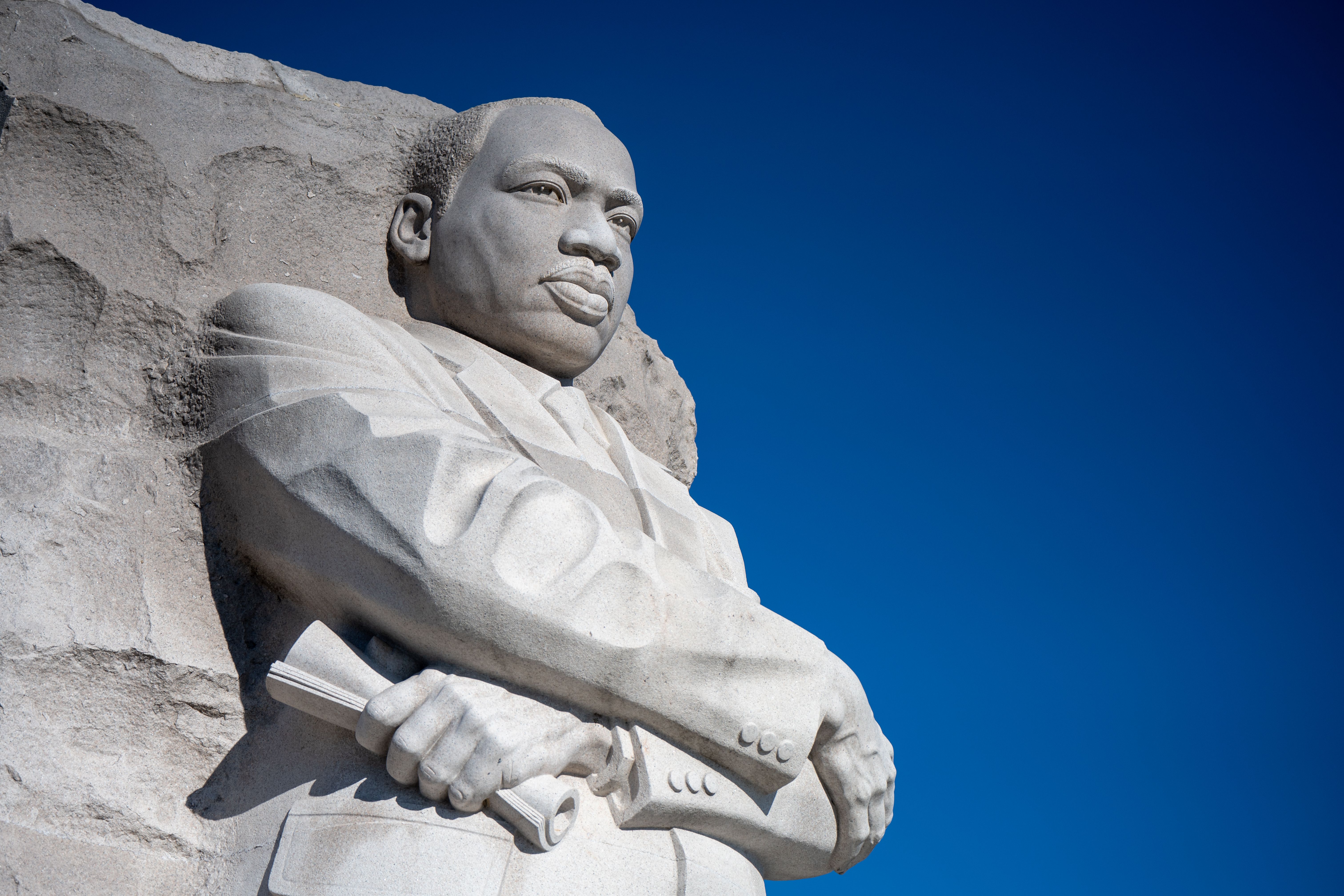 The 30-foot granite Stone of Hope statue of Martin Luther King Jr.
