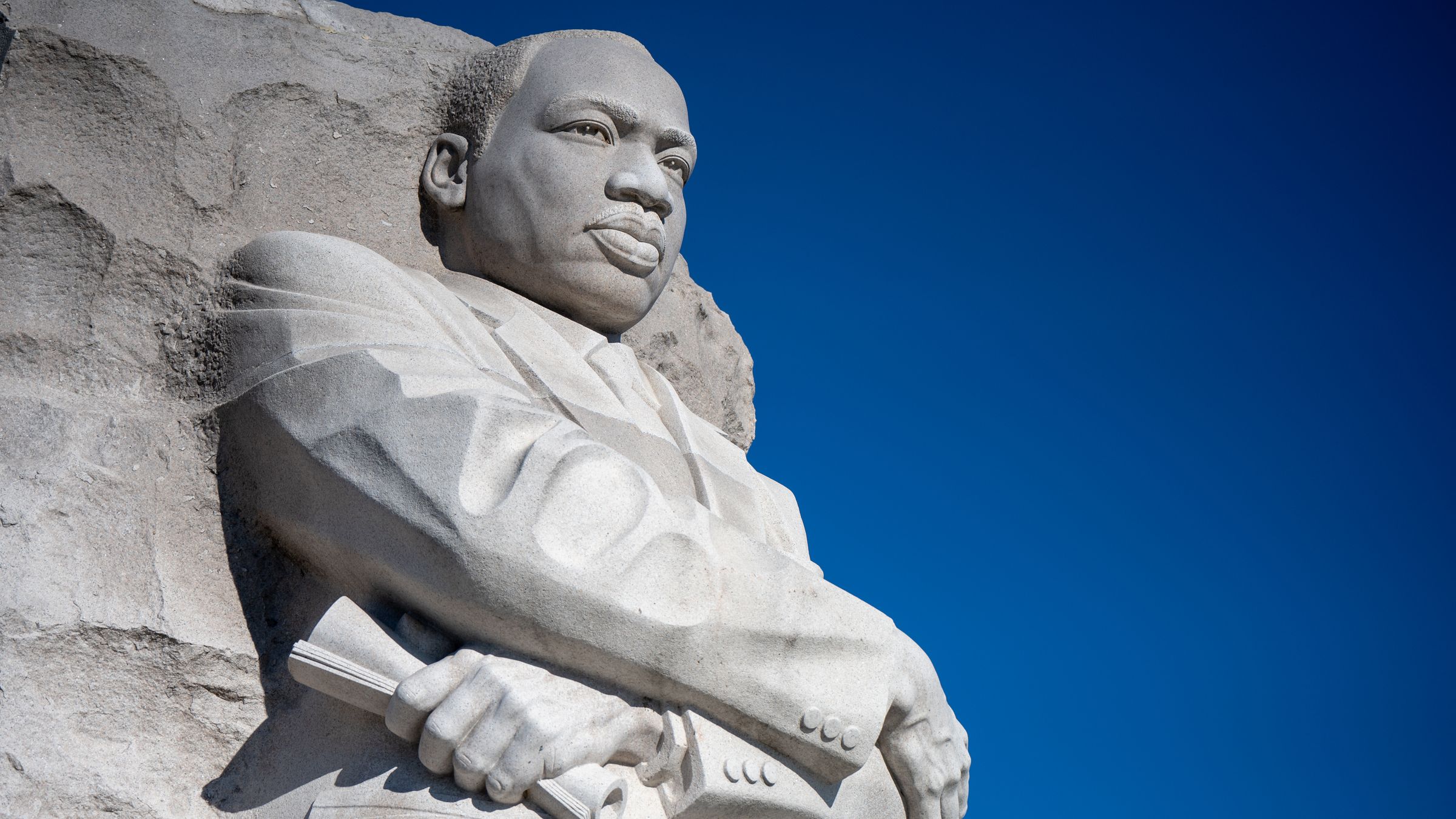 The 30-foot granite Stone of Hope statue of Martin Luther King Jr.
