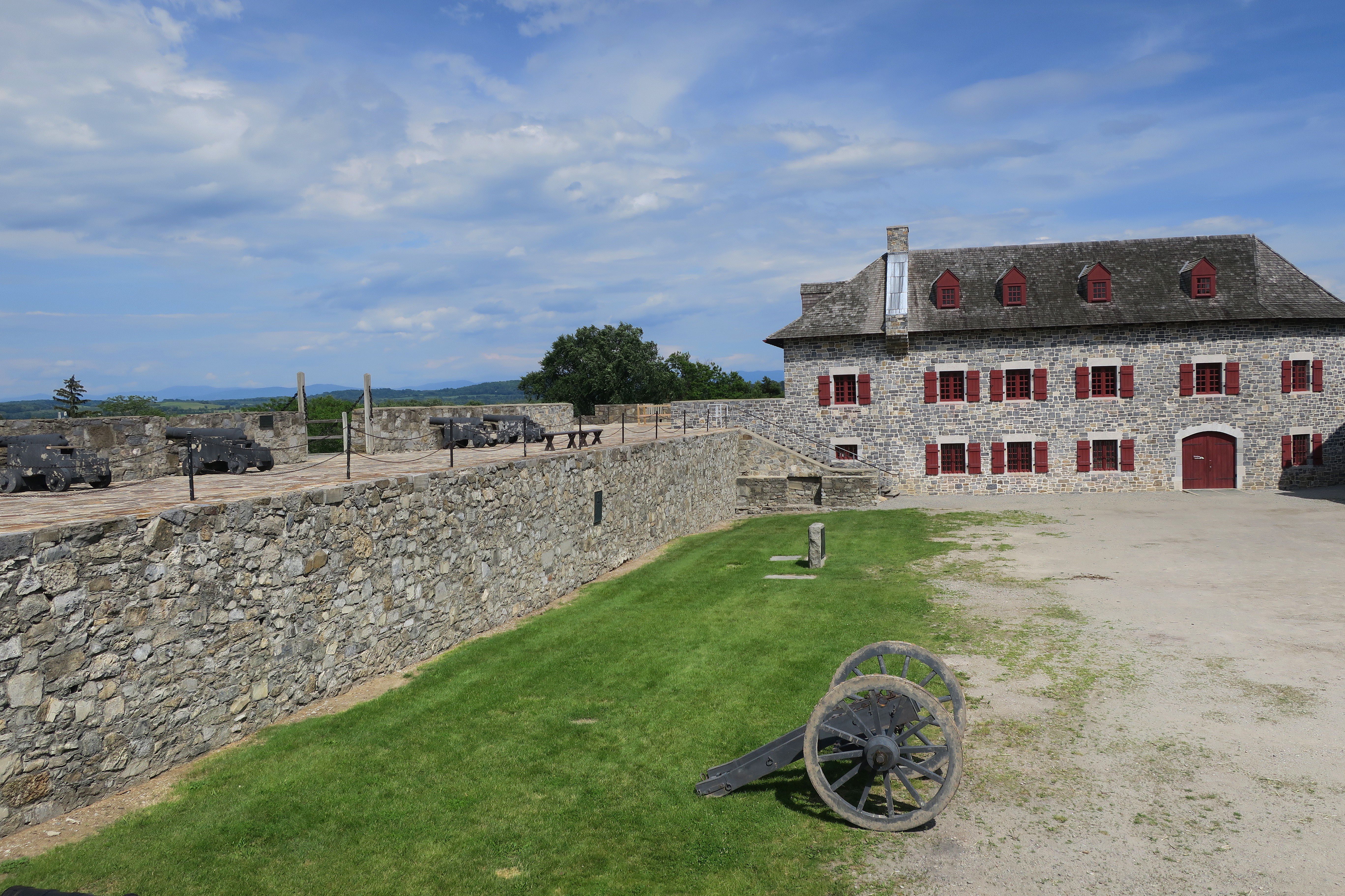 The parade ground and barracks inside Fort Ticonderoga.