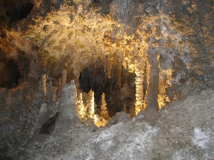 Rock formations within Carlsbad Caverns National Park.