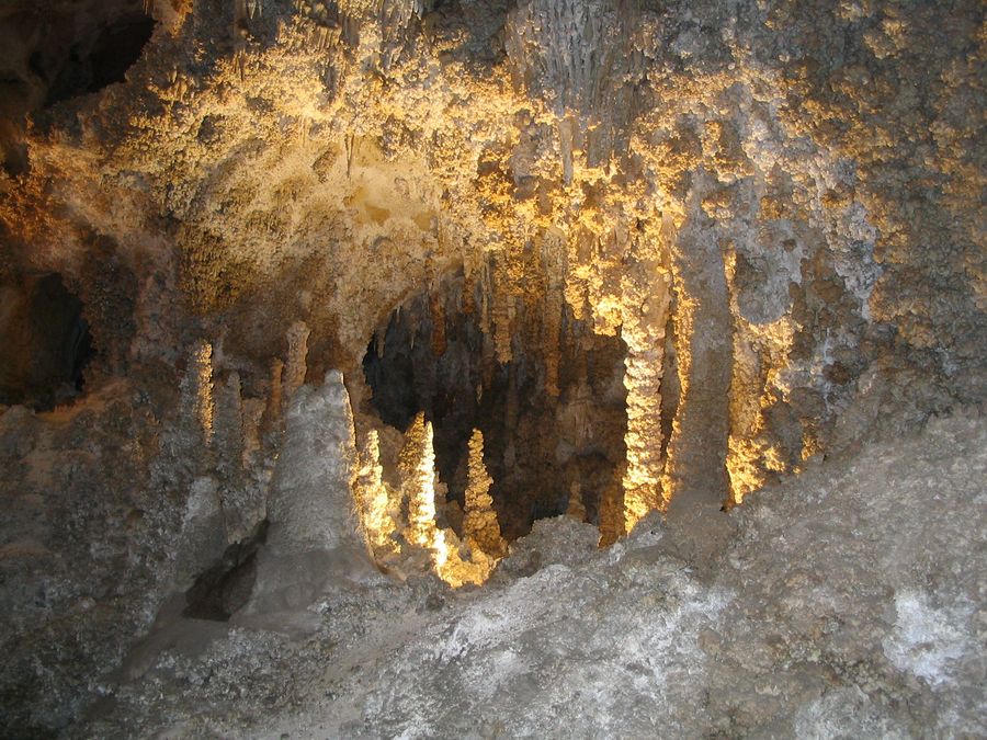 Rock formations within Carlsbad Caverns National Park.