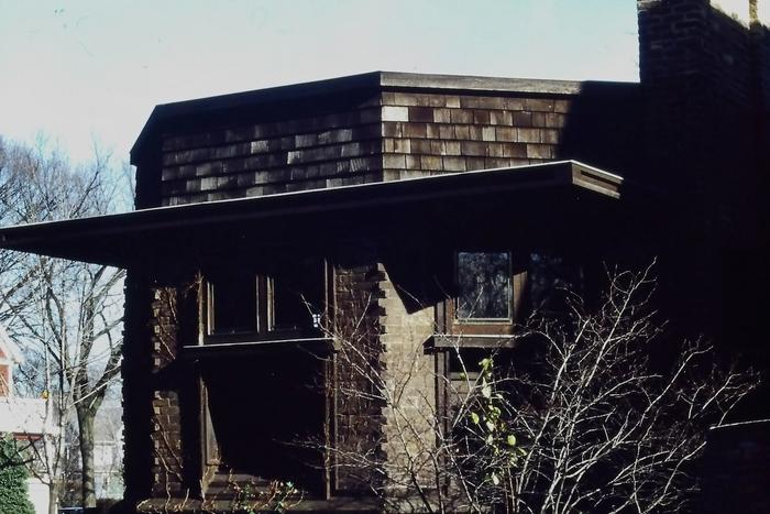 The exterior of Frank Lloyd Wright's Home and Studio in Oak Park, Illinois.