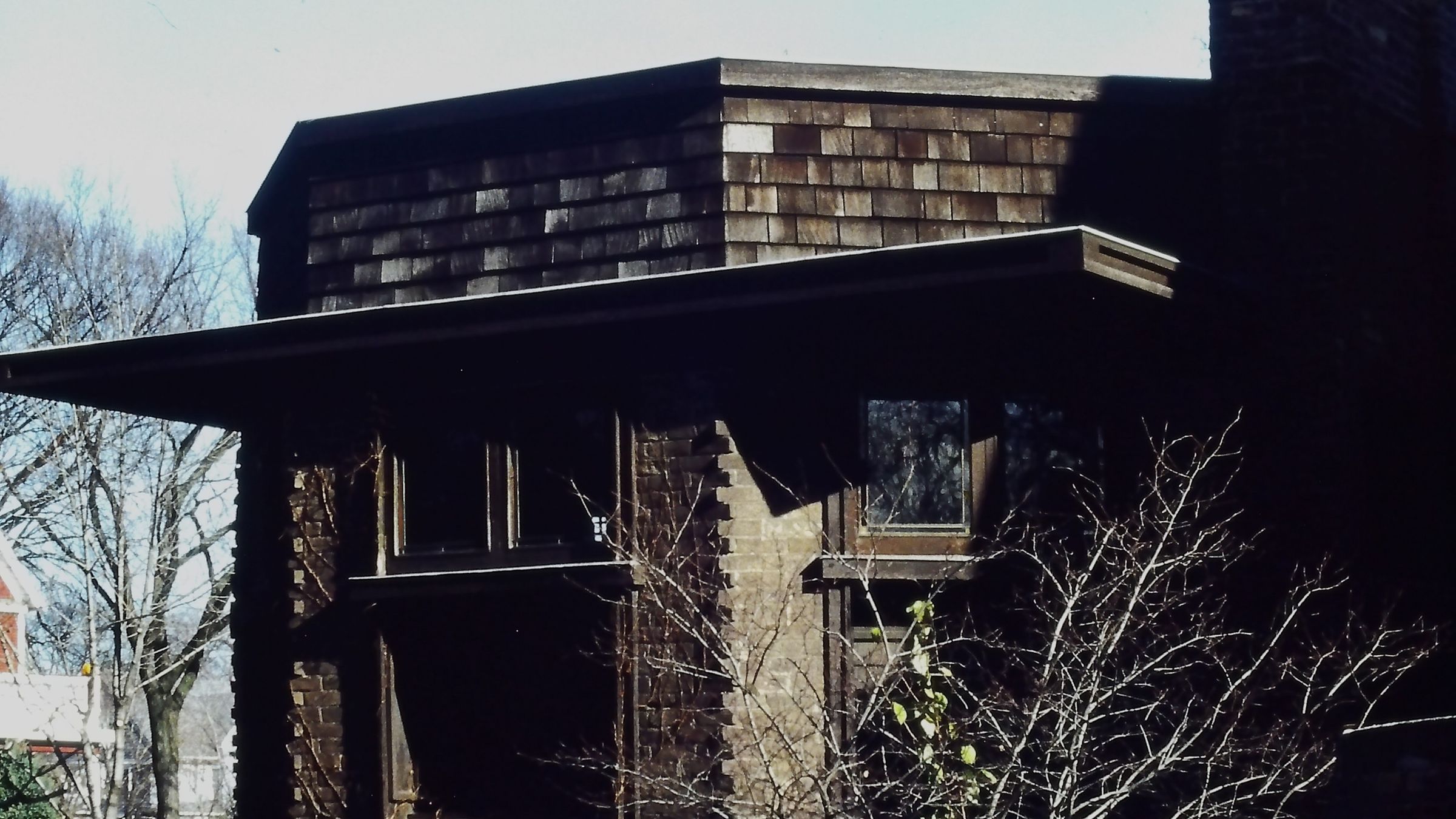 The exterior of Frank Lloyd Wright's Home and Studio in Oak Park, Illinois.
