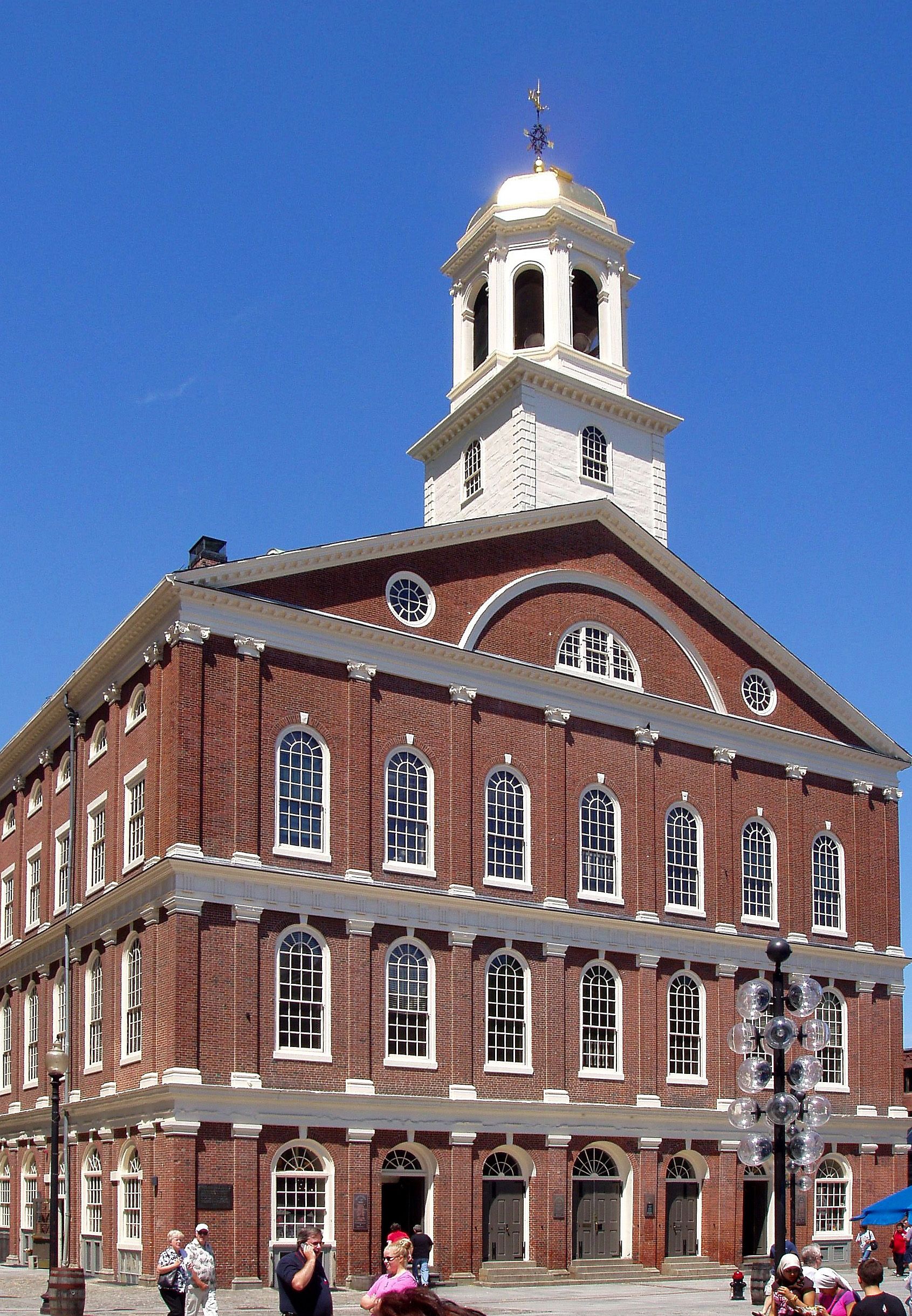 The exterior of Faneuil Hall in Boston.