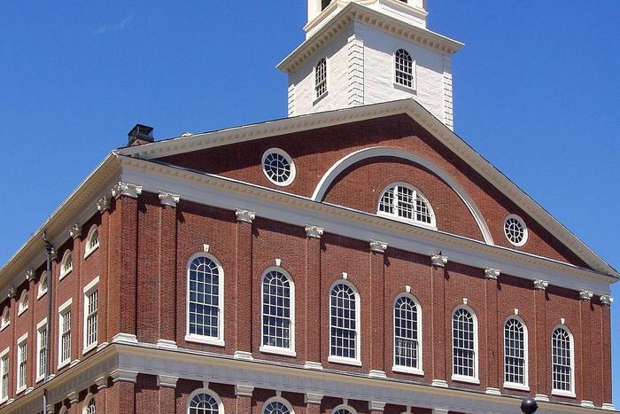 The exterior of Faneuil Hall in Boston.