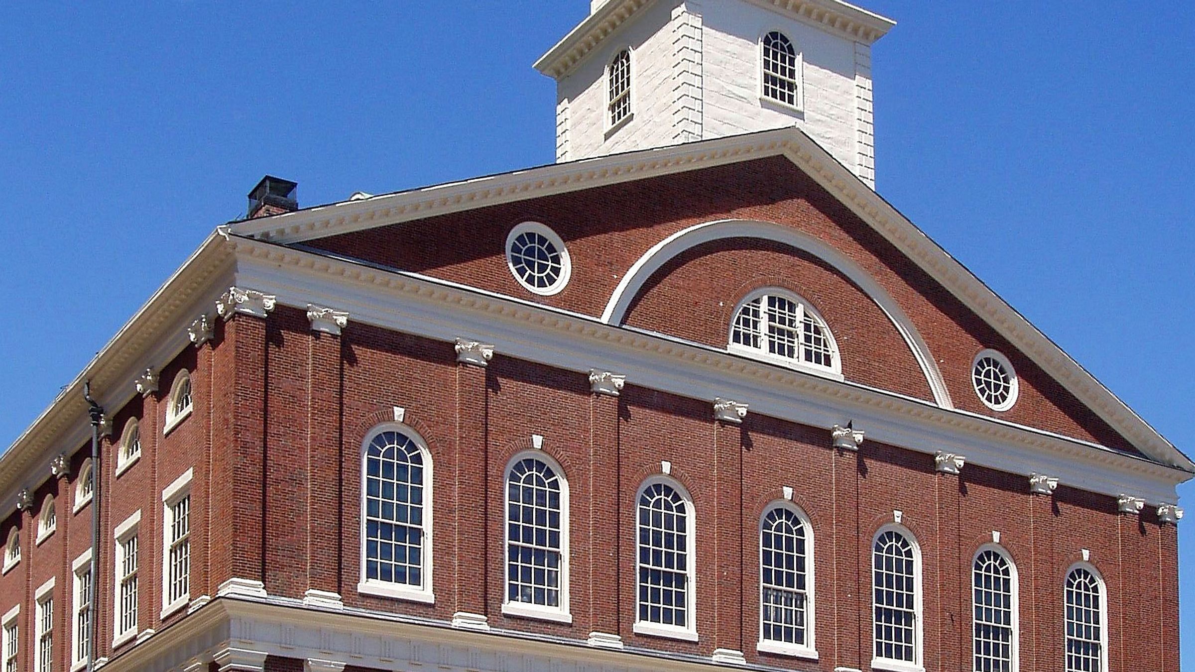 The exterior of Faneuil Hall in Boston.