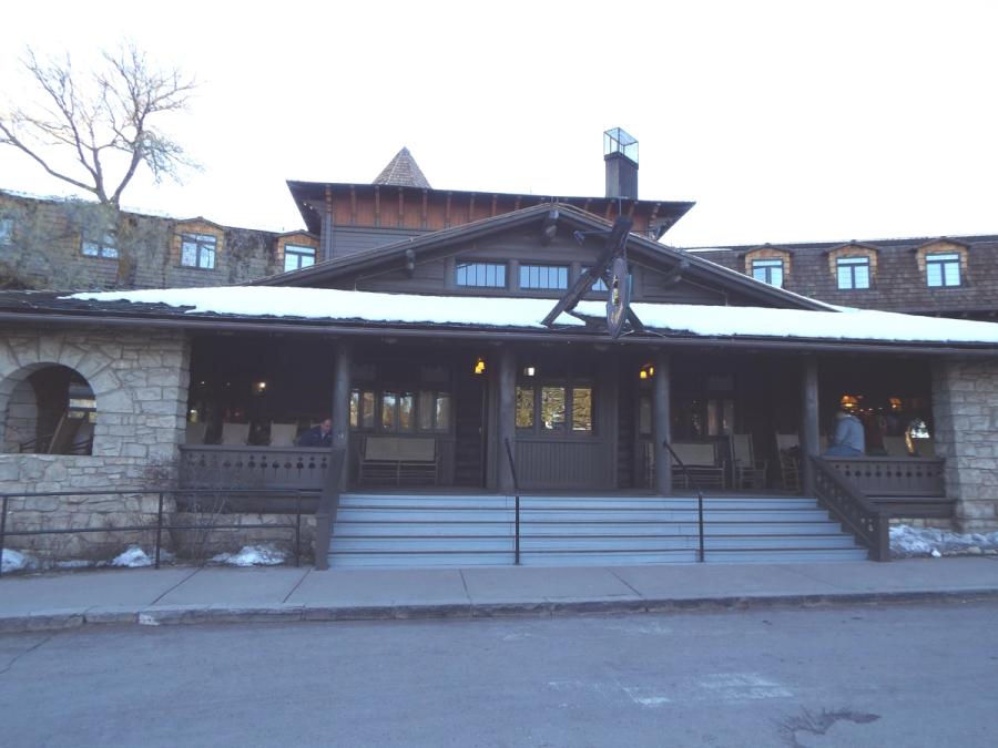 A view of the historic El Tovar Hotel, built in 1903.