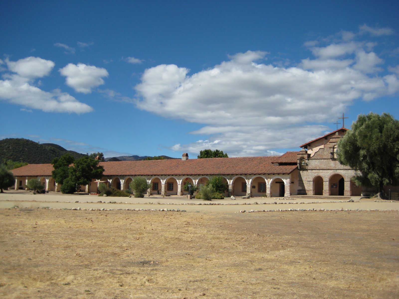 The facade of Mission San Antonio de Padua in Monterey County, California.