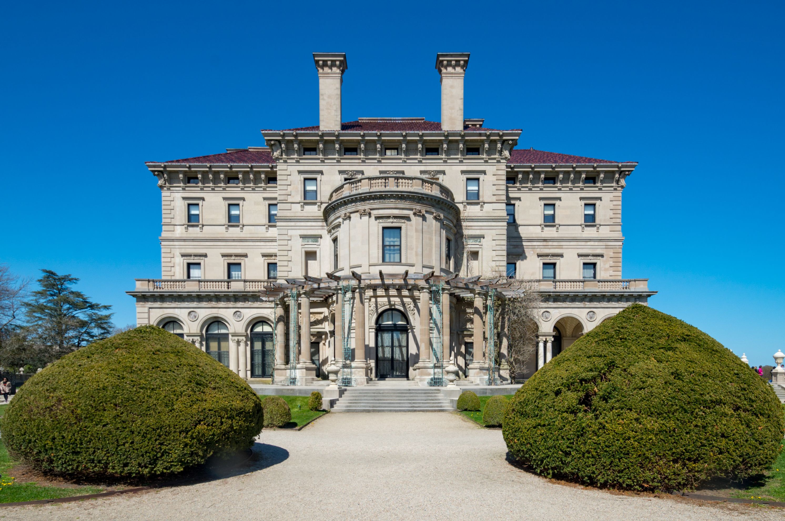 An exterior view of The Breakers and its grounds.