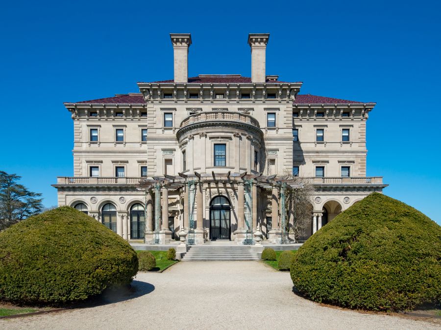 An exterior view of The Breakers and its grounds.