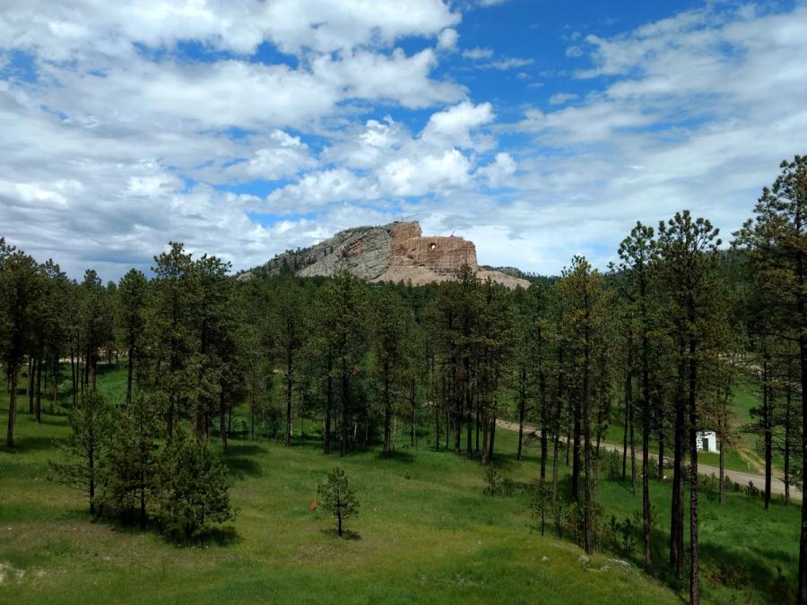 A view of the Crazy Horse Memorial from the visitors center.