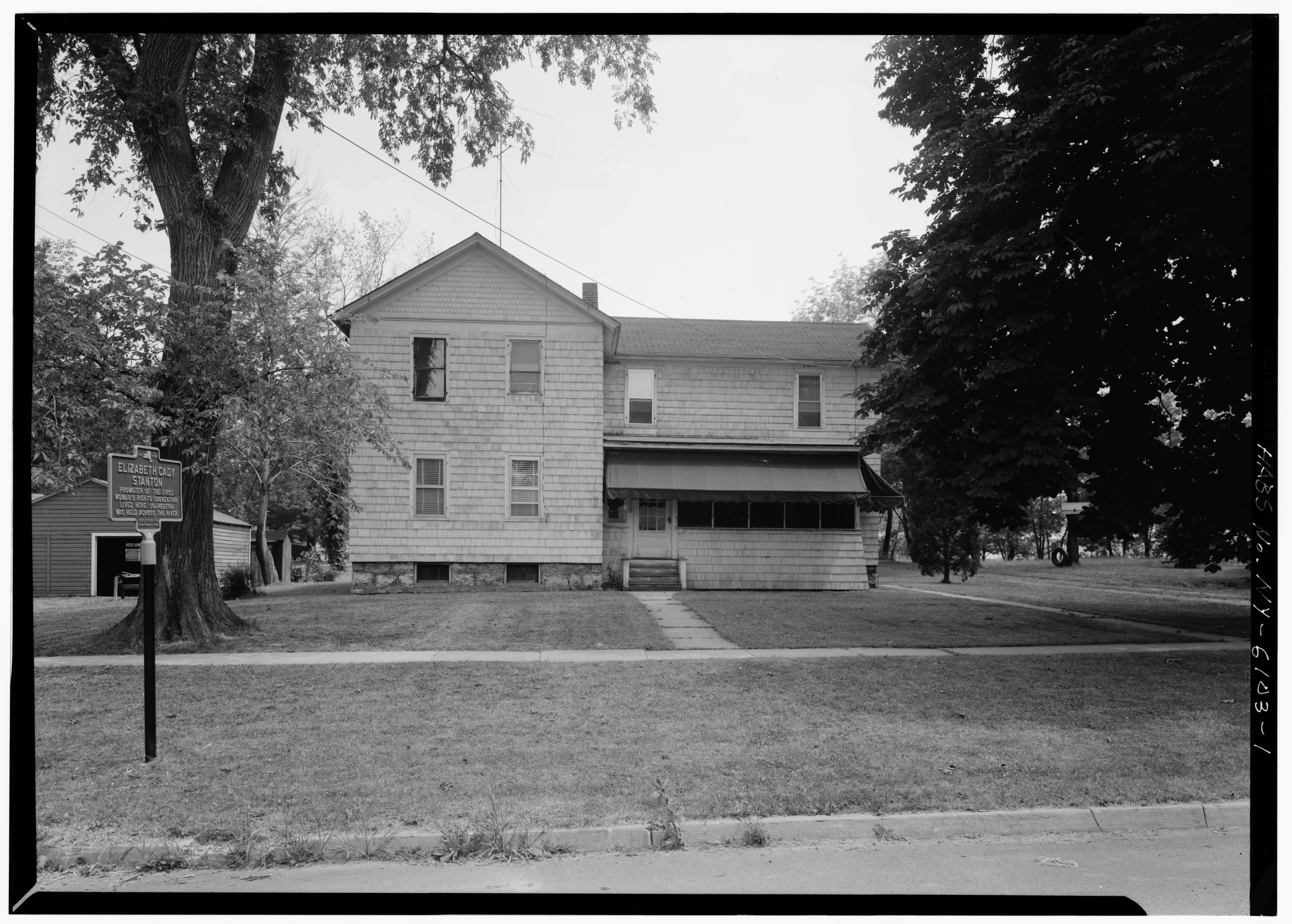 A HABS documentation photograph of the Elizabeth Cady Stanton House.