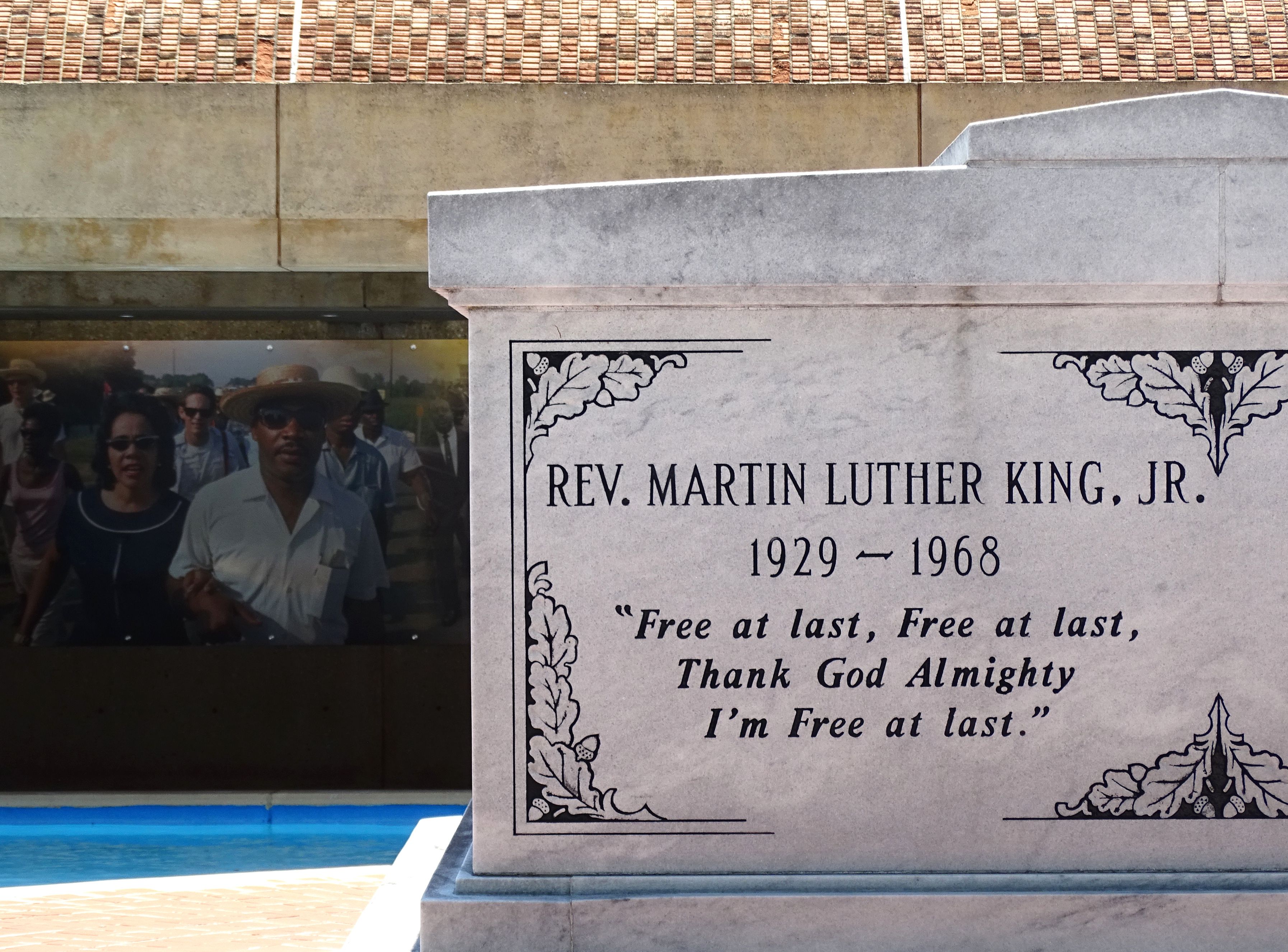 The crypt of Martin Luther King Jr. at the King Center's reflecting pool.