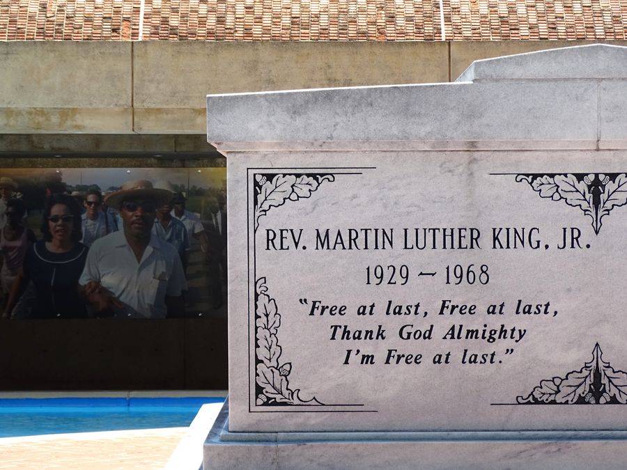 The crypt of Martin Luther King Jr. at the King Center's reflecting pool.