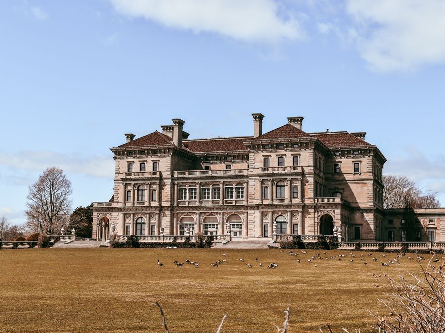 The front entrance facade of The Breakers.